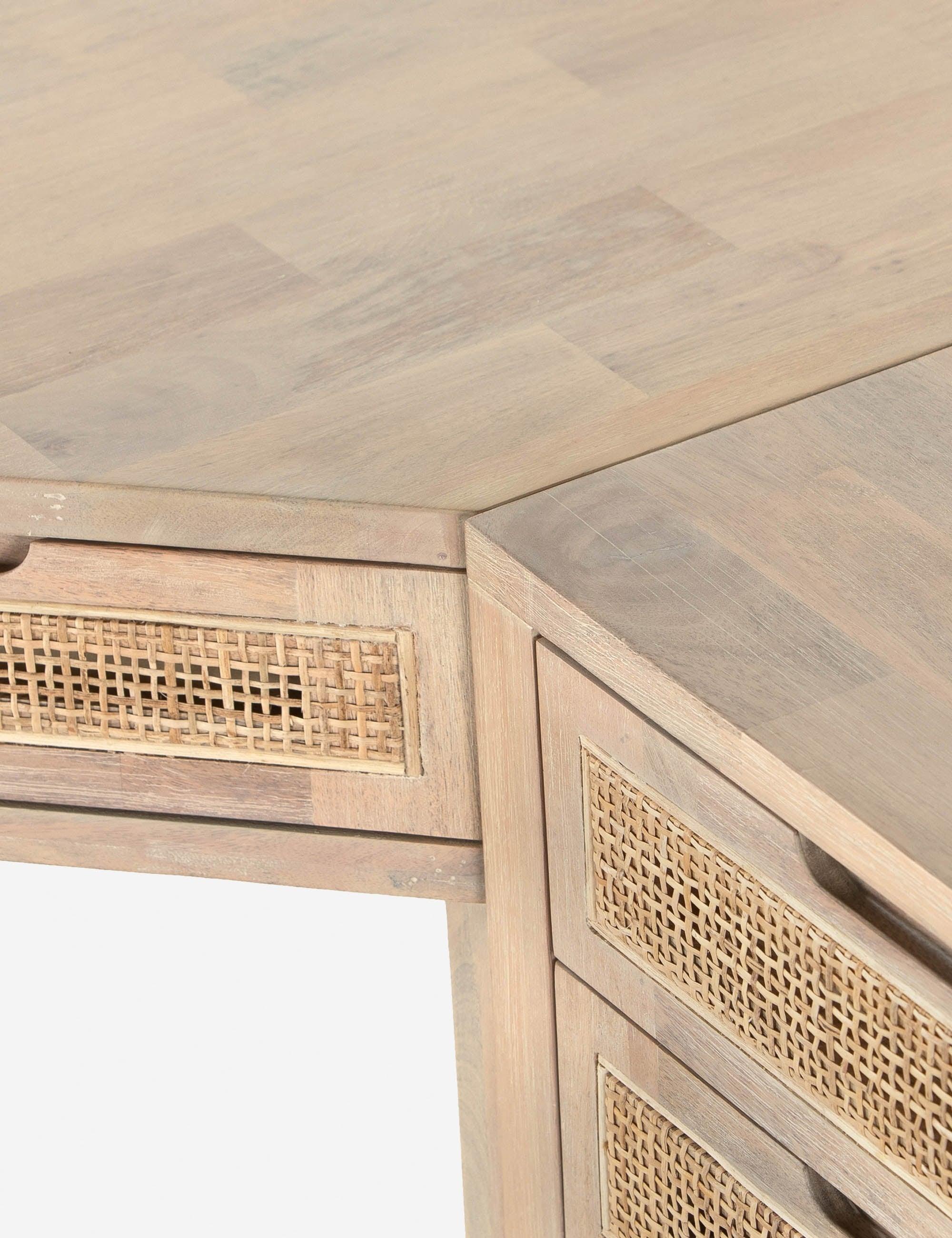 Margot Modular Desk with Filing Cabinet - Whitewash
