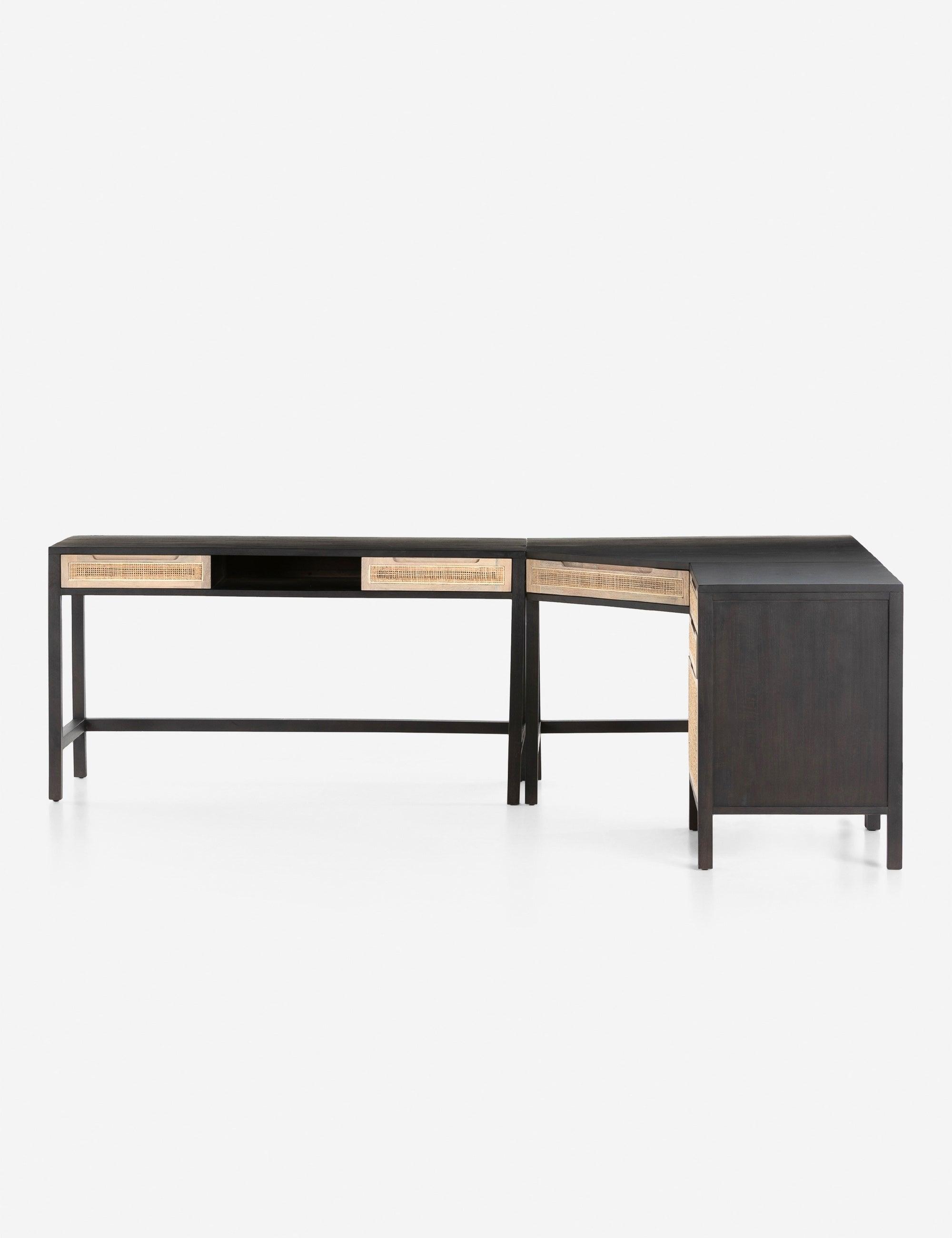 Margot Modular Desk with Filing Cabinet - Black