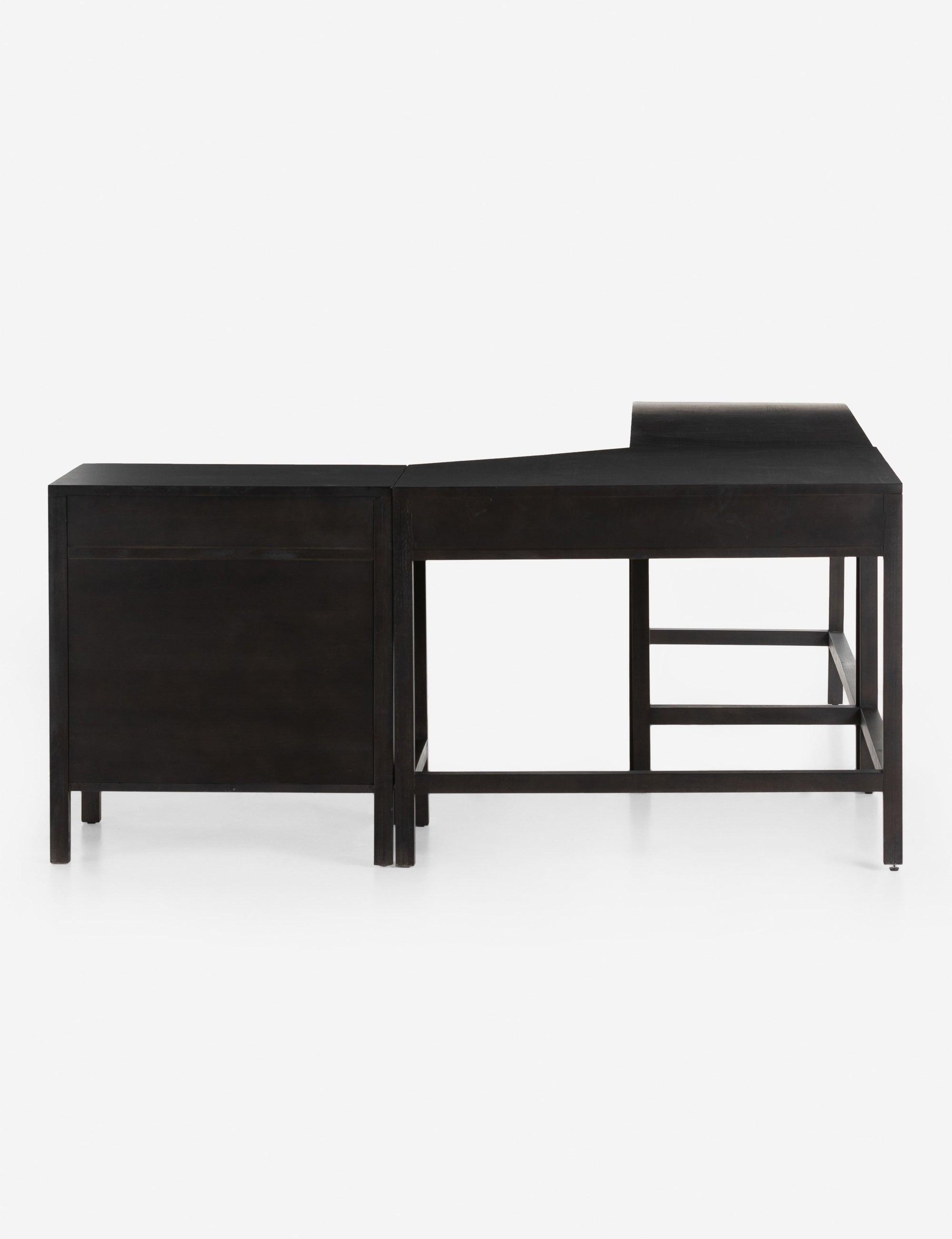 Margot Modular Desk with Filing Cabinet - Black