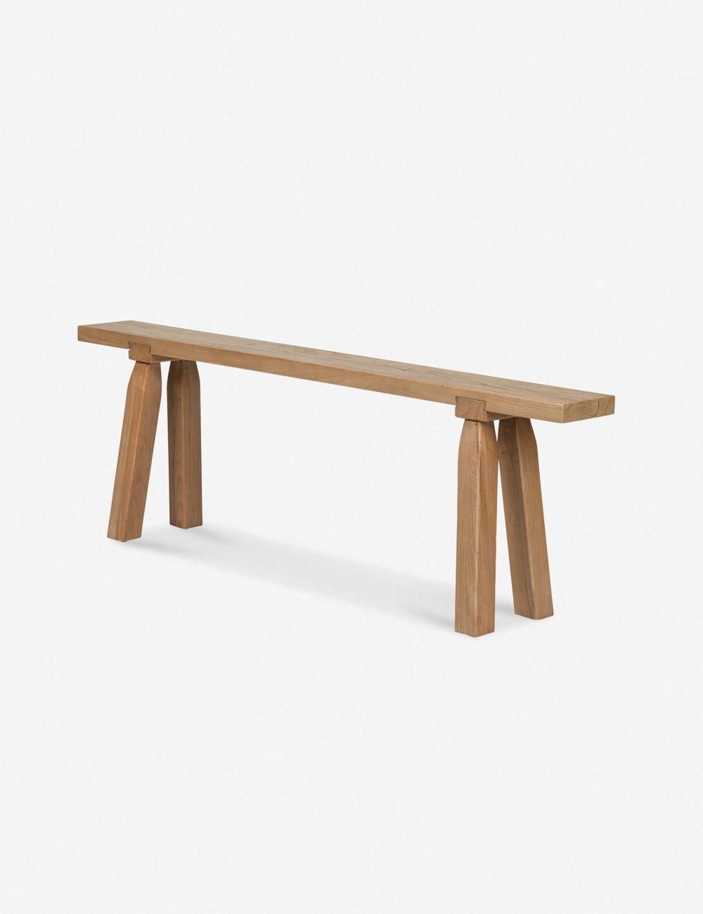 Lahana Rustic Natural Elmwood 60'' Bench with Tapered Legs