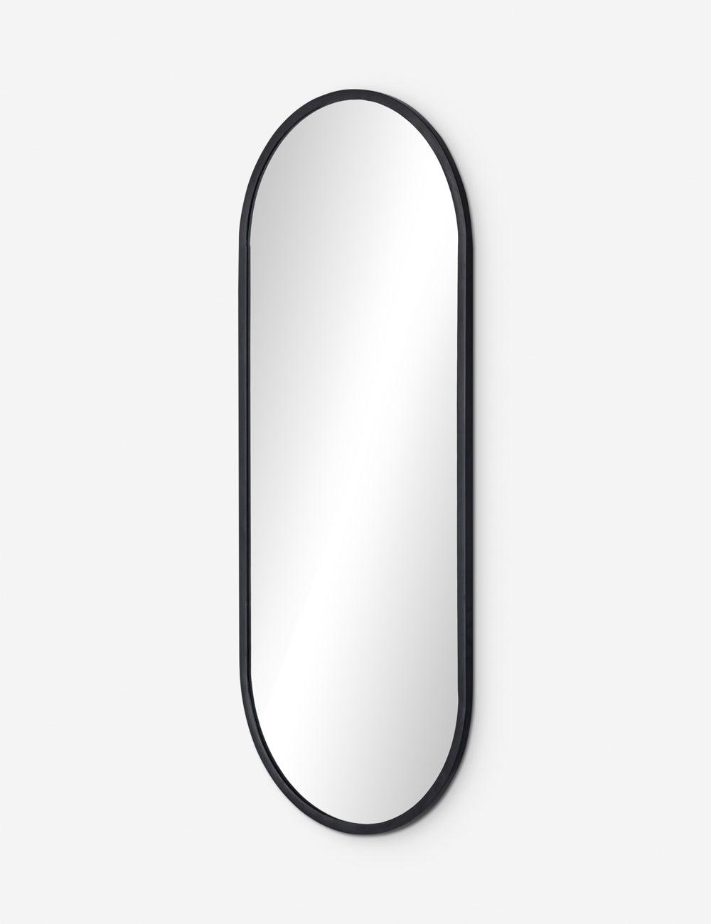 Sleek Rectangular Full-Length Mirror in Matte Black