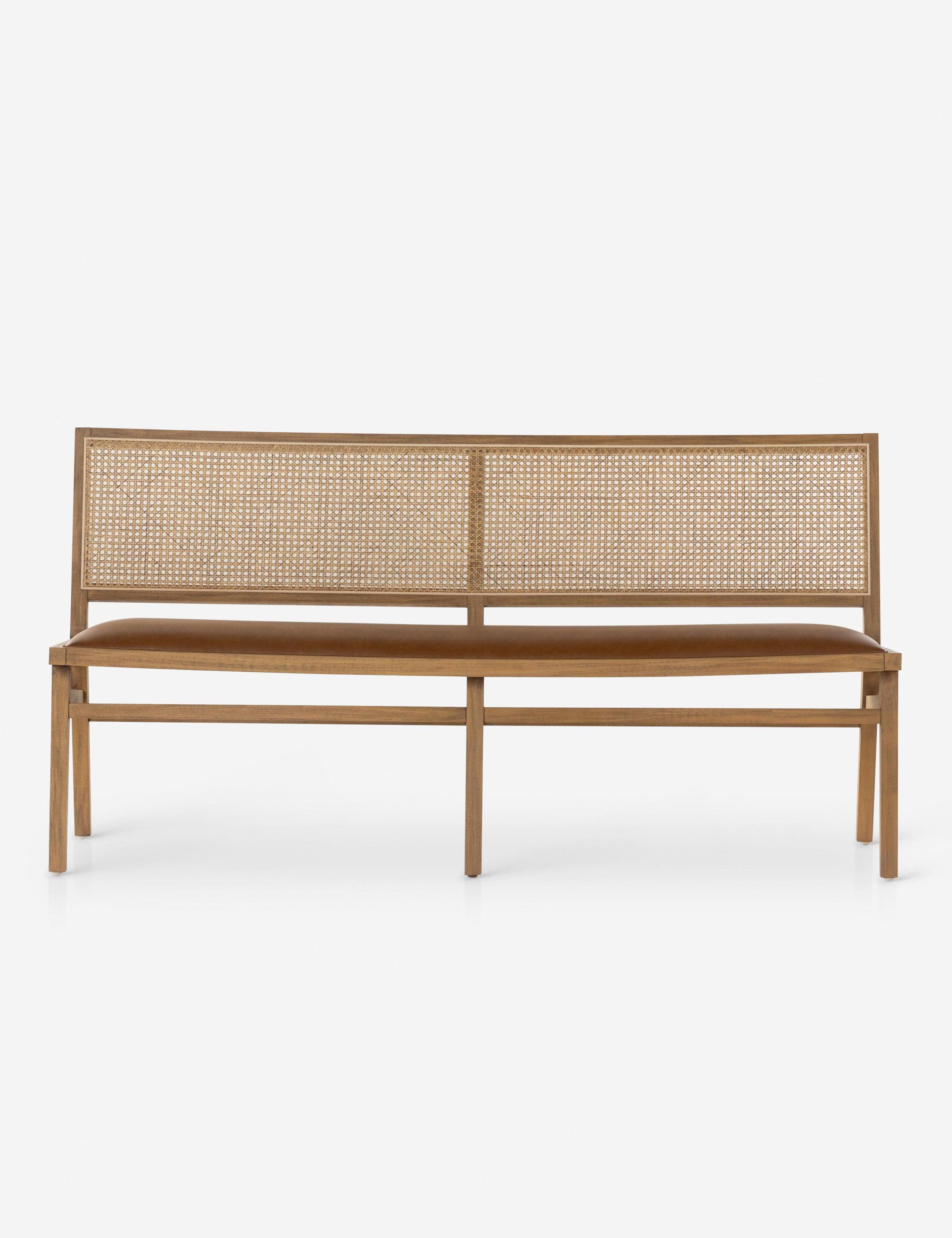 Archie Dining Bench - Butterscotch Leather
