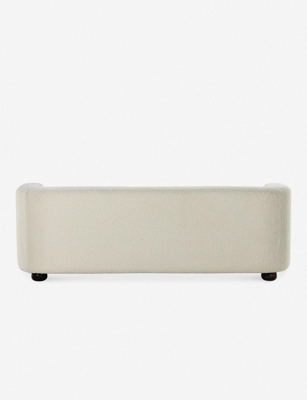 Curved Sheepskin Natural 84" White Contemporary Sofa