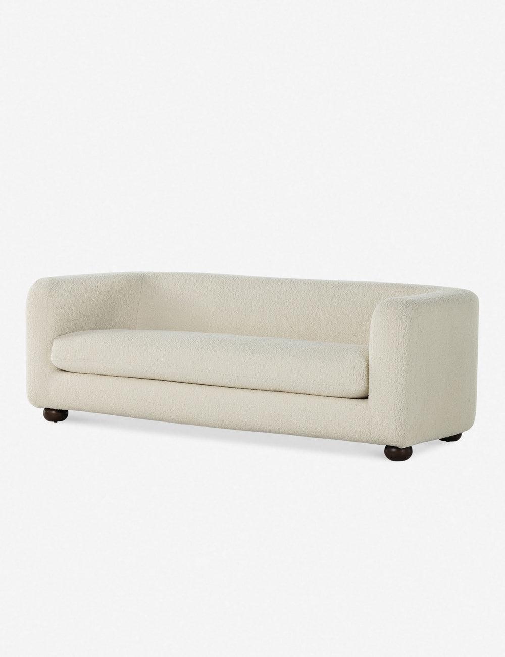 Curved Sheepskin Natural 84" White Contemporary Sofa