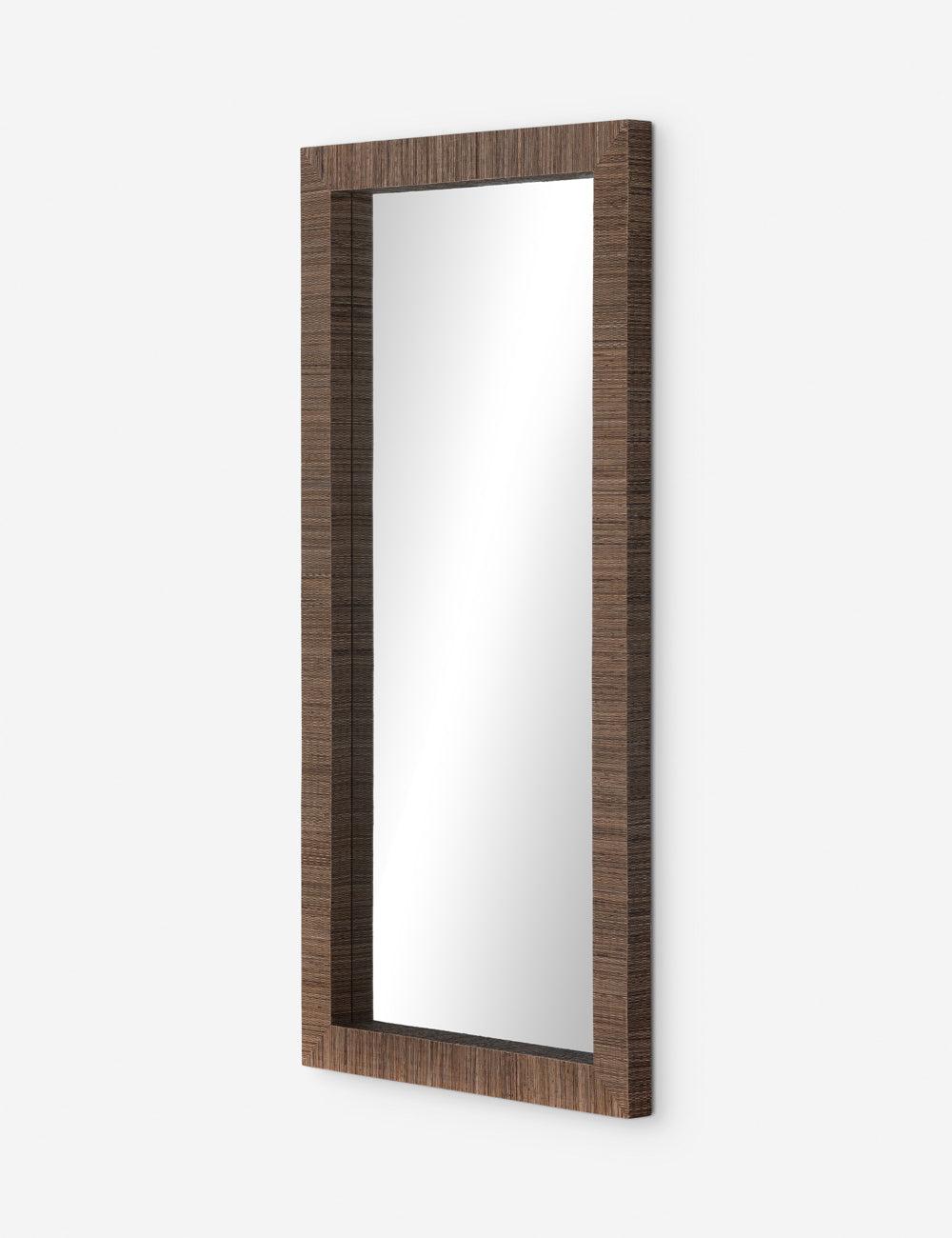 Veliz Dark Wood Full-Length Rectangular Floor Mirror