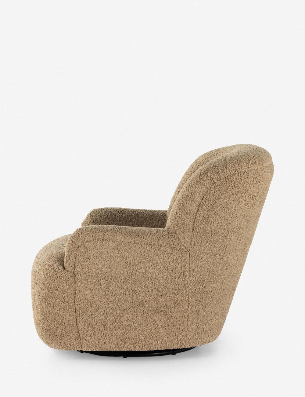 Preston Swivel Accent Chair - Camel Sheepskin