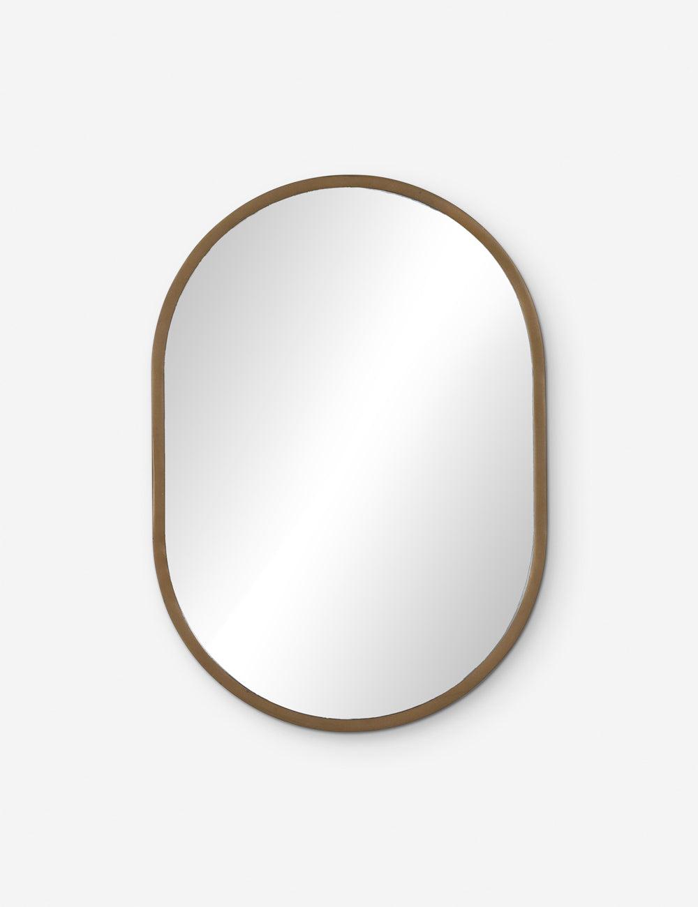 Dasha Rectangular Wall Mirror in Matte Brass Finish