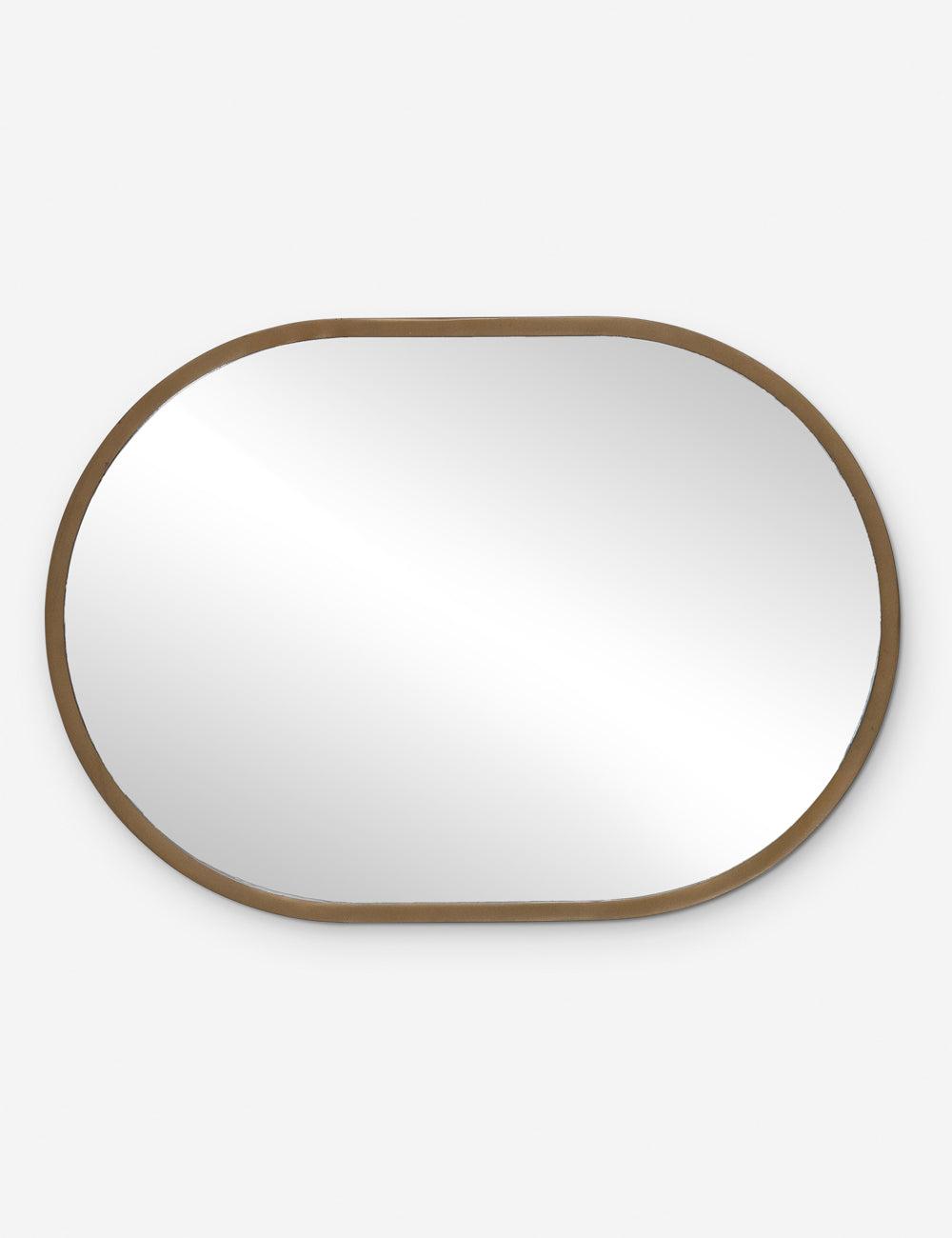 Dasha Rectangular Wall Mirror in Matte Brass Finish