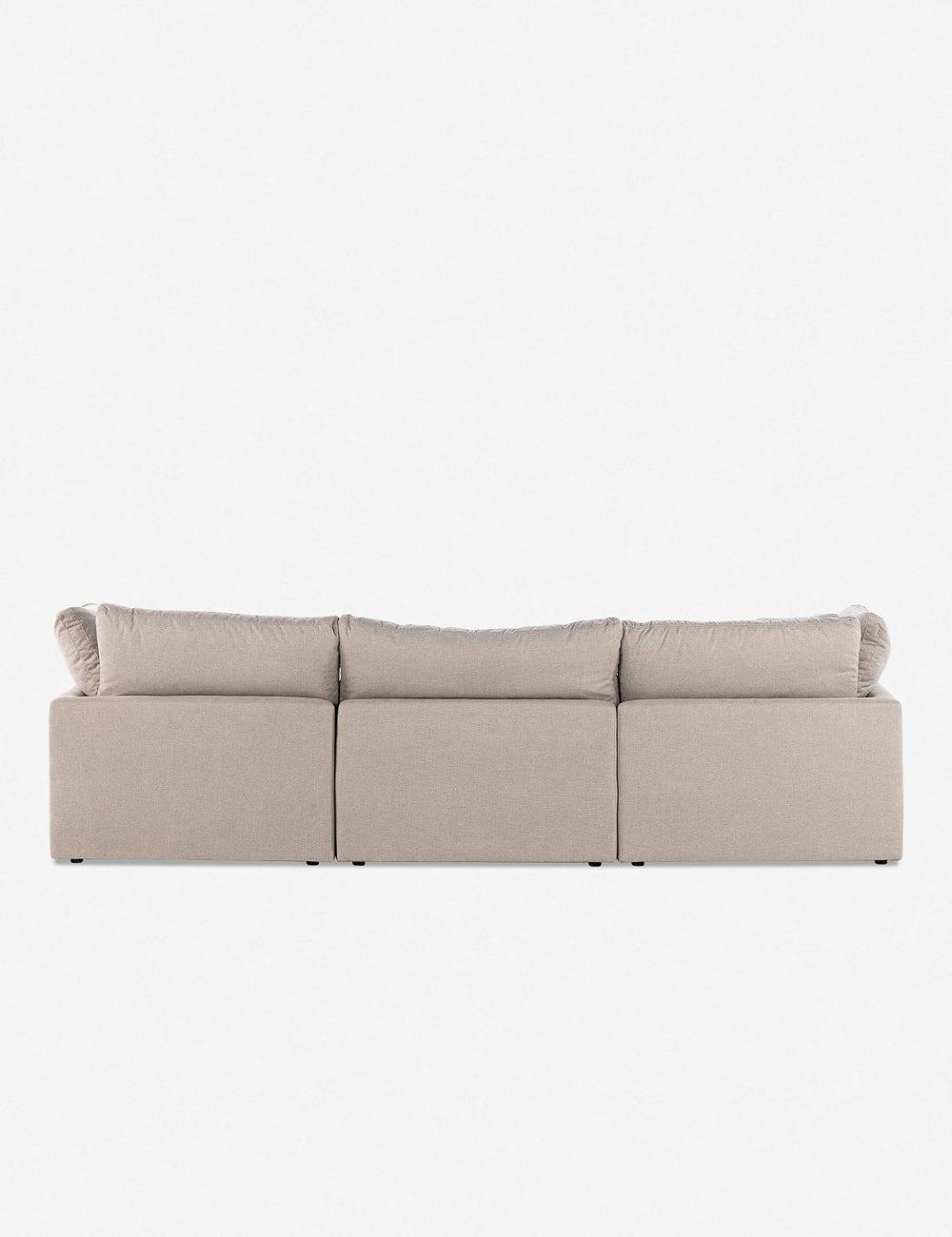 Destin Flannel Luxe 4-Piece Sectional Sofa with Ottoman