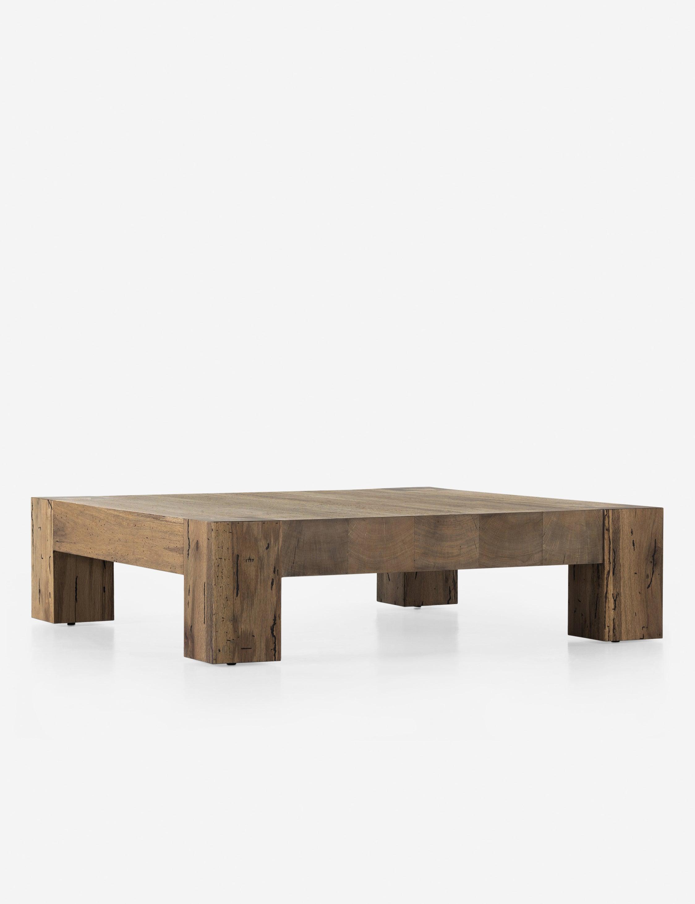 Contemporary Rustic Wormwood Oak 55'' Square Coffee Table