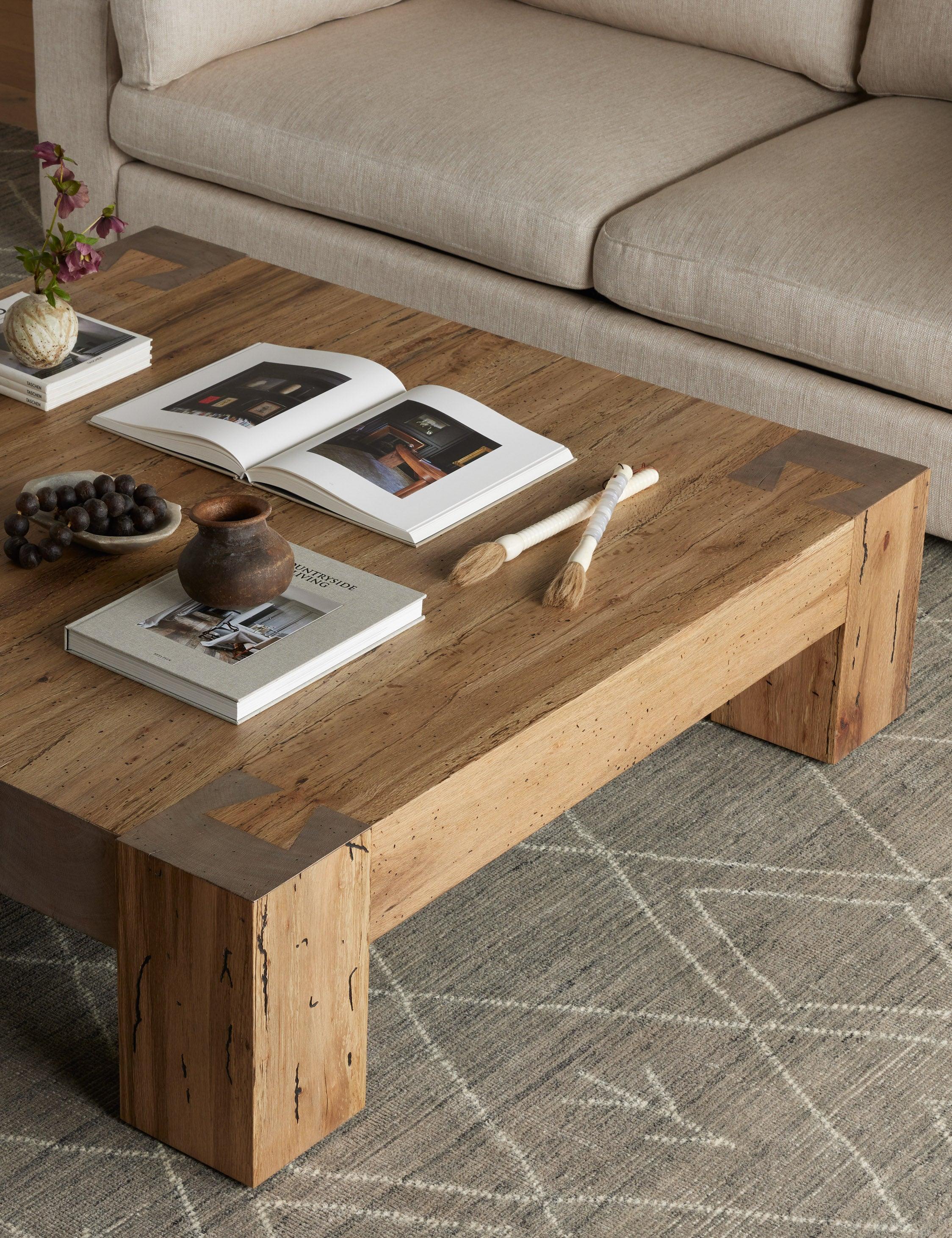 Contemporary Rustic Wormwood Oak 55'' Square Coffee Table