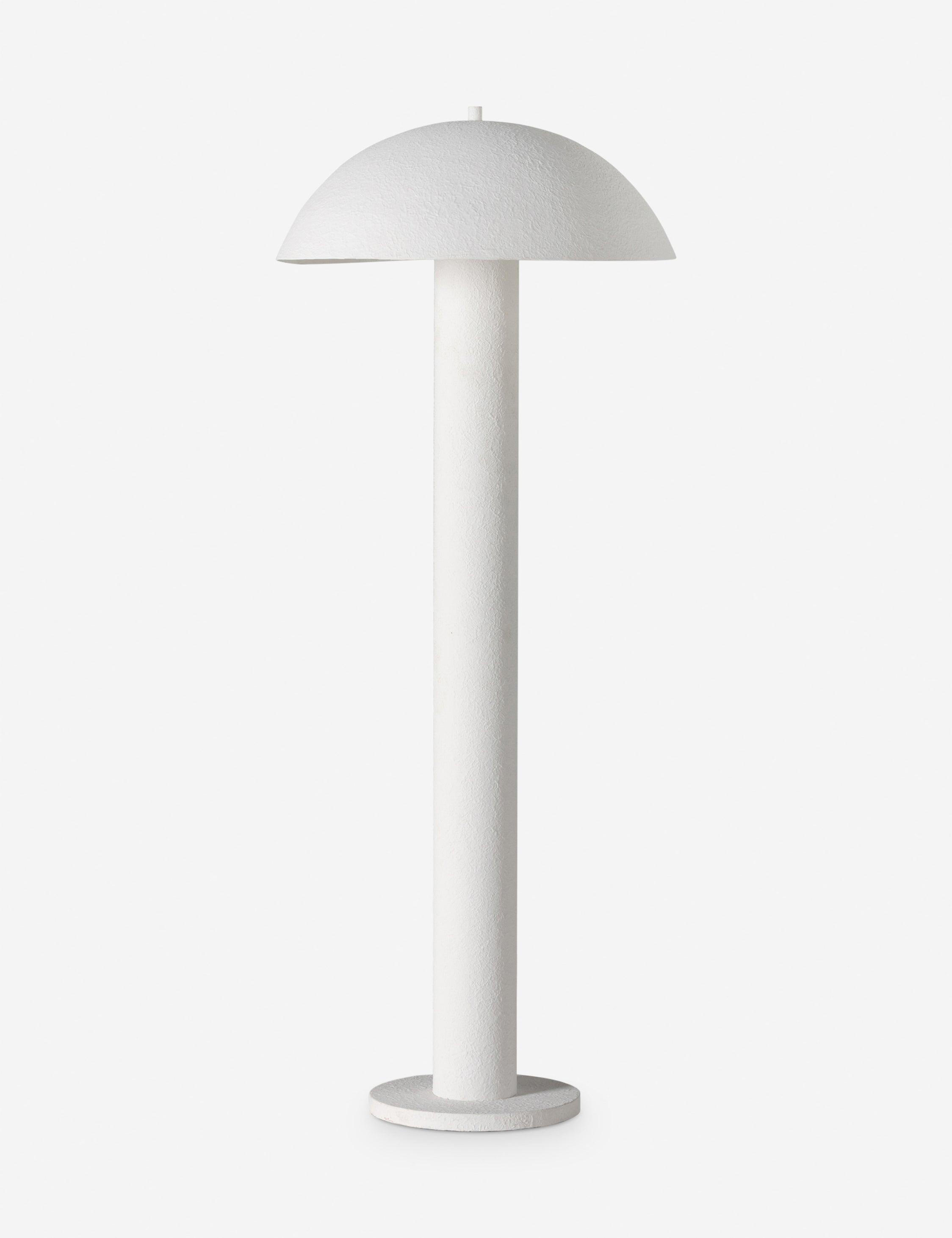 Santorini Chic Matte White Plaster Adjustable Floor Lamp with 3-Way Switch