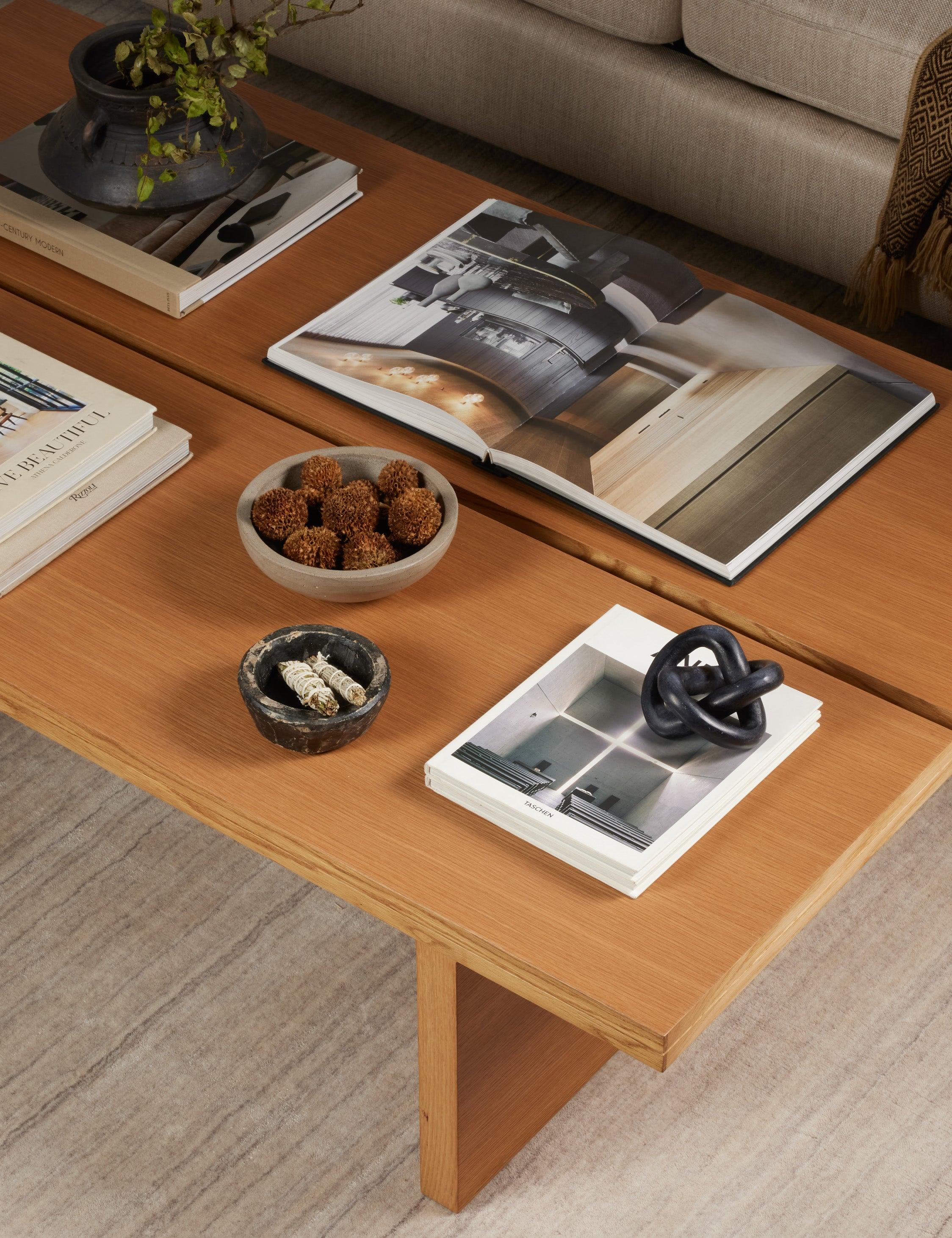 Alcock Rectangular Split Top Natural Oak Coffee Table