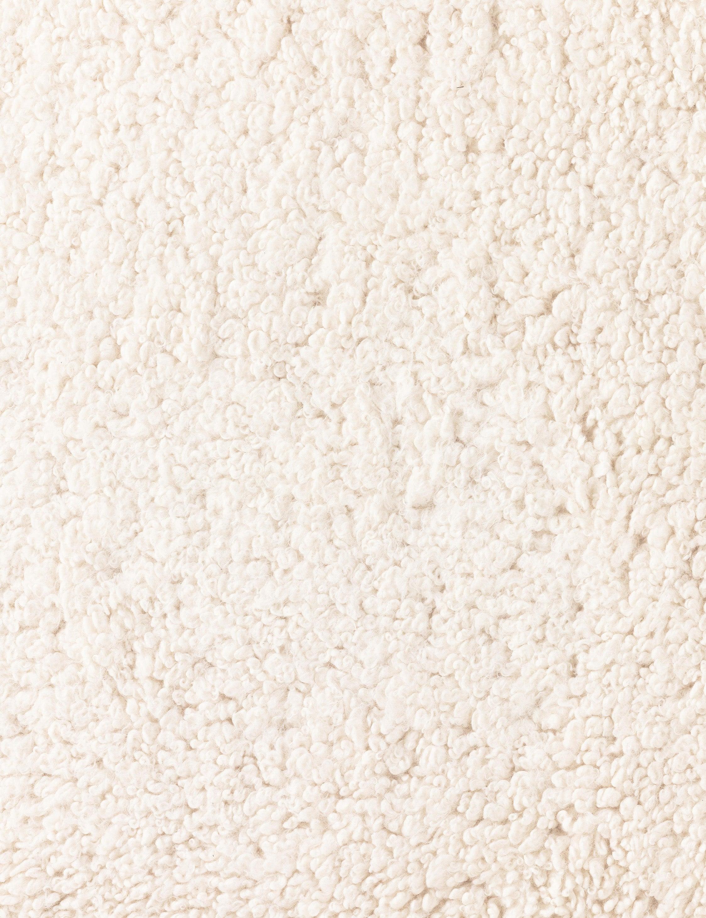 Genevieve Ottoman - Ivory Sheepskin