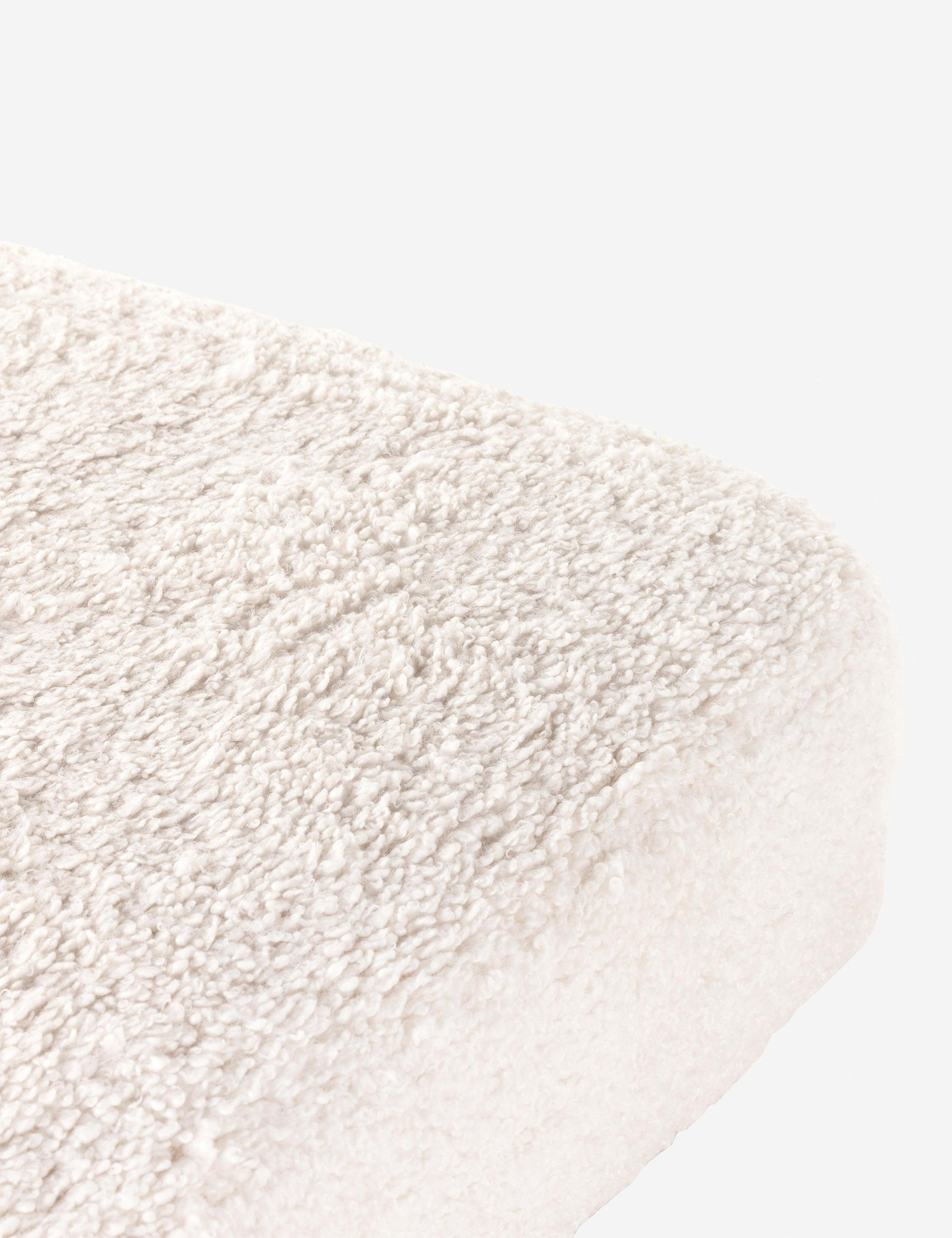 Genevieve Ottoman - Ivory Sheepskin