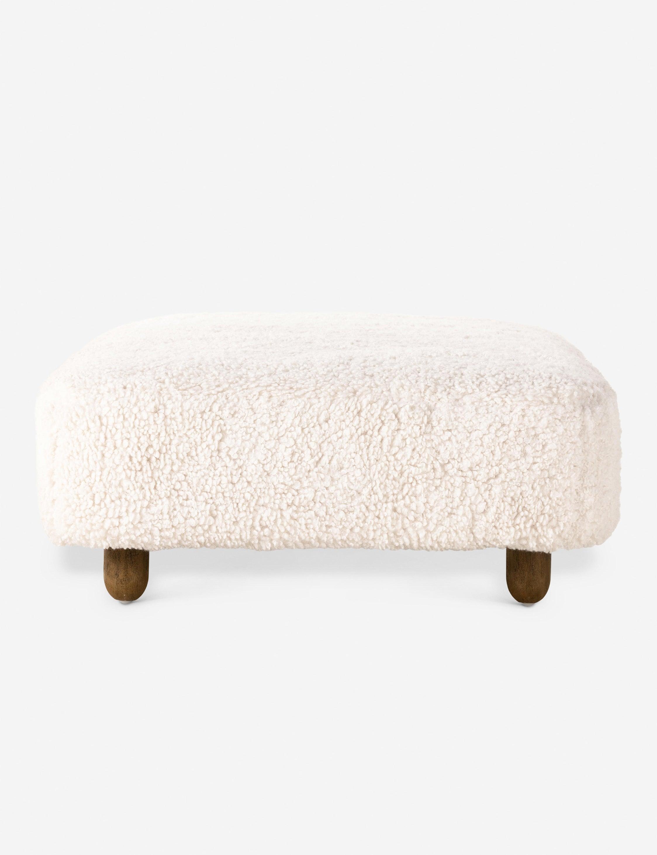 Genevieve Ottoman - Ivory Sheepskin