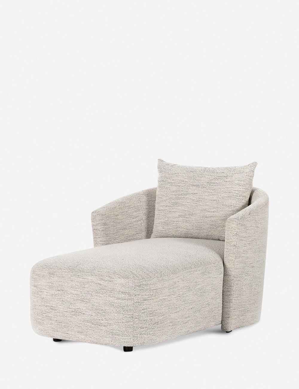 Merino Cotton White Contemporary Swivel Chaise Lounge