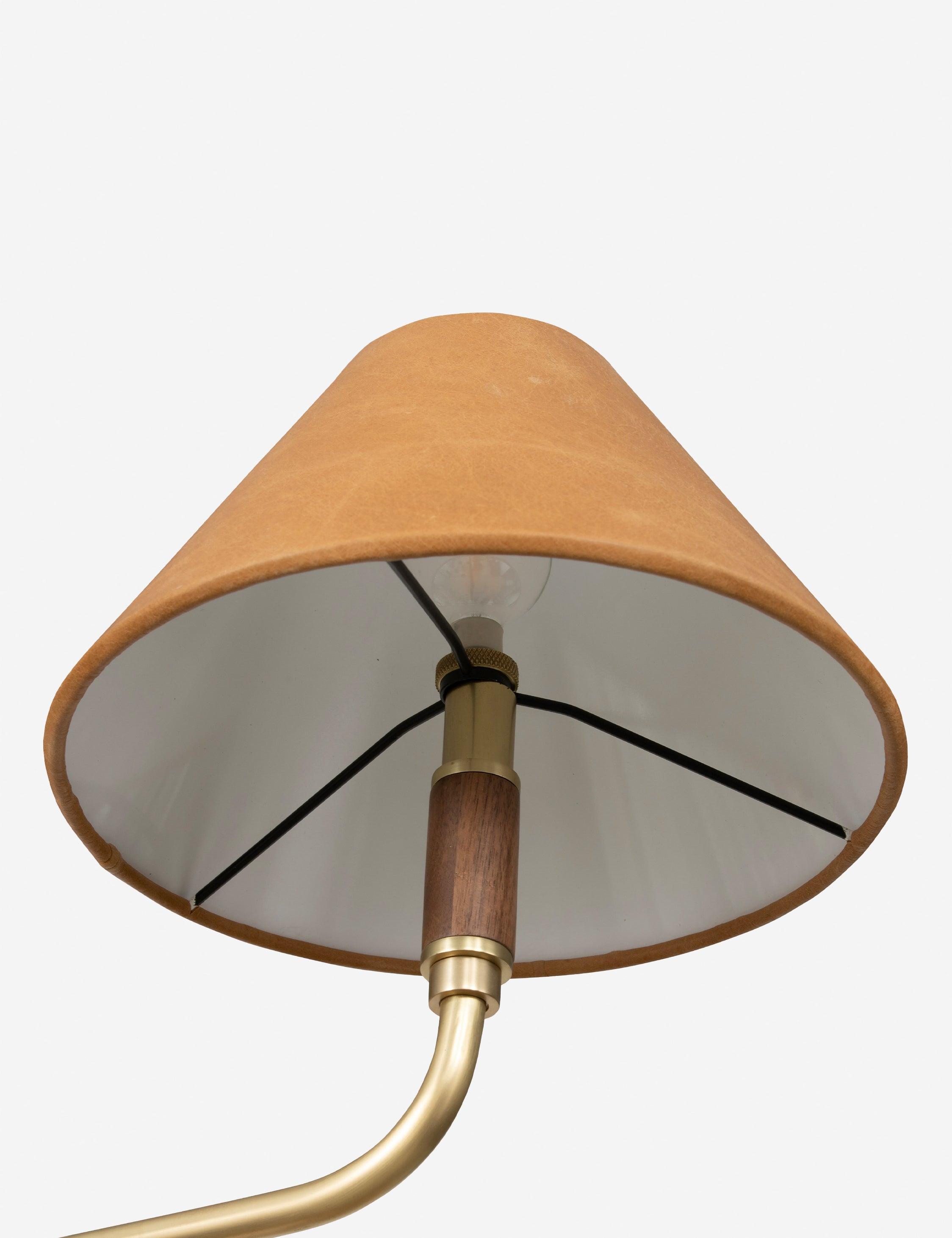 Cullen Aged Brass 2-Light LED Island Pendant with Walnut and Leather Accents