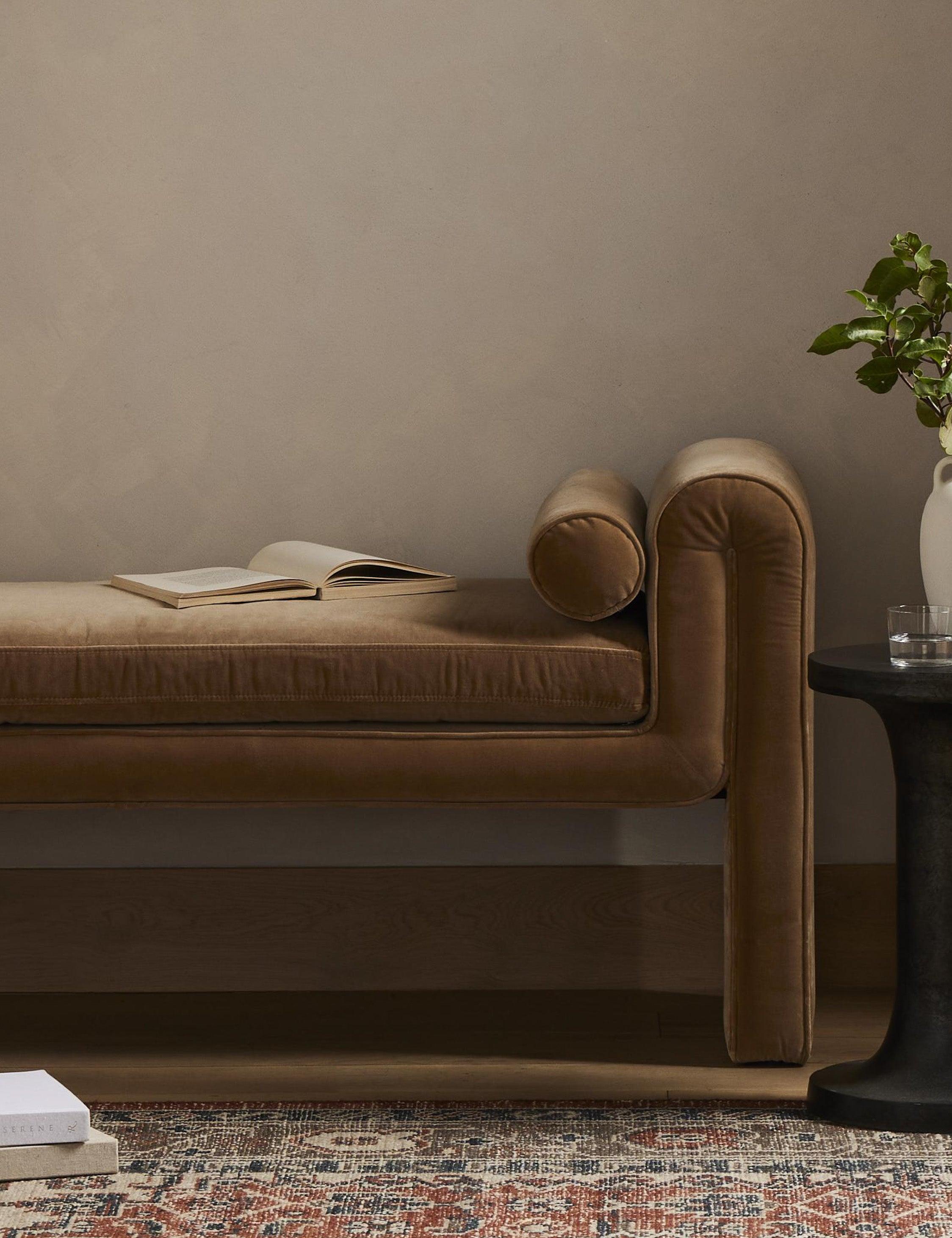 Rowe Bench - Buff Velvet