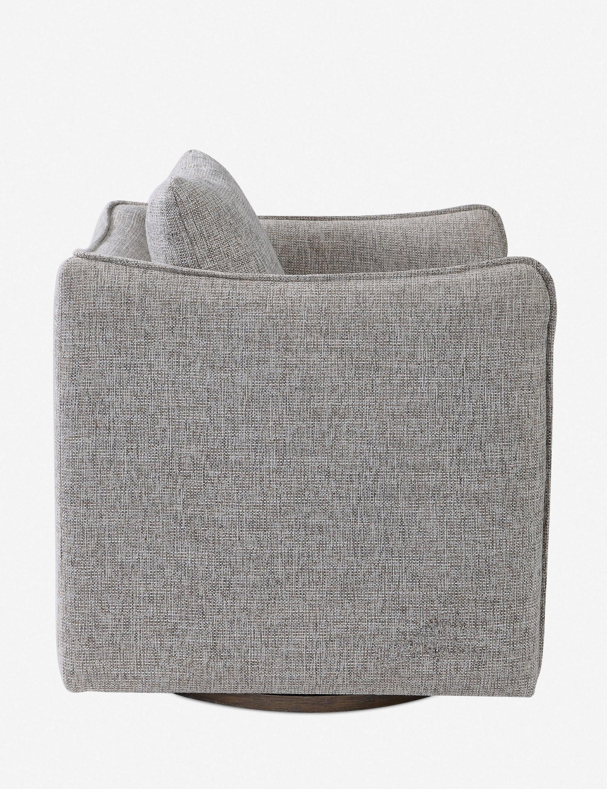 Corben Transitional Gray Linen Blend Swivel Accent Chair