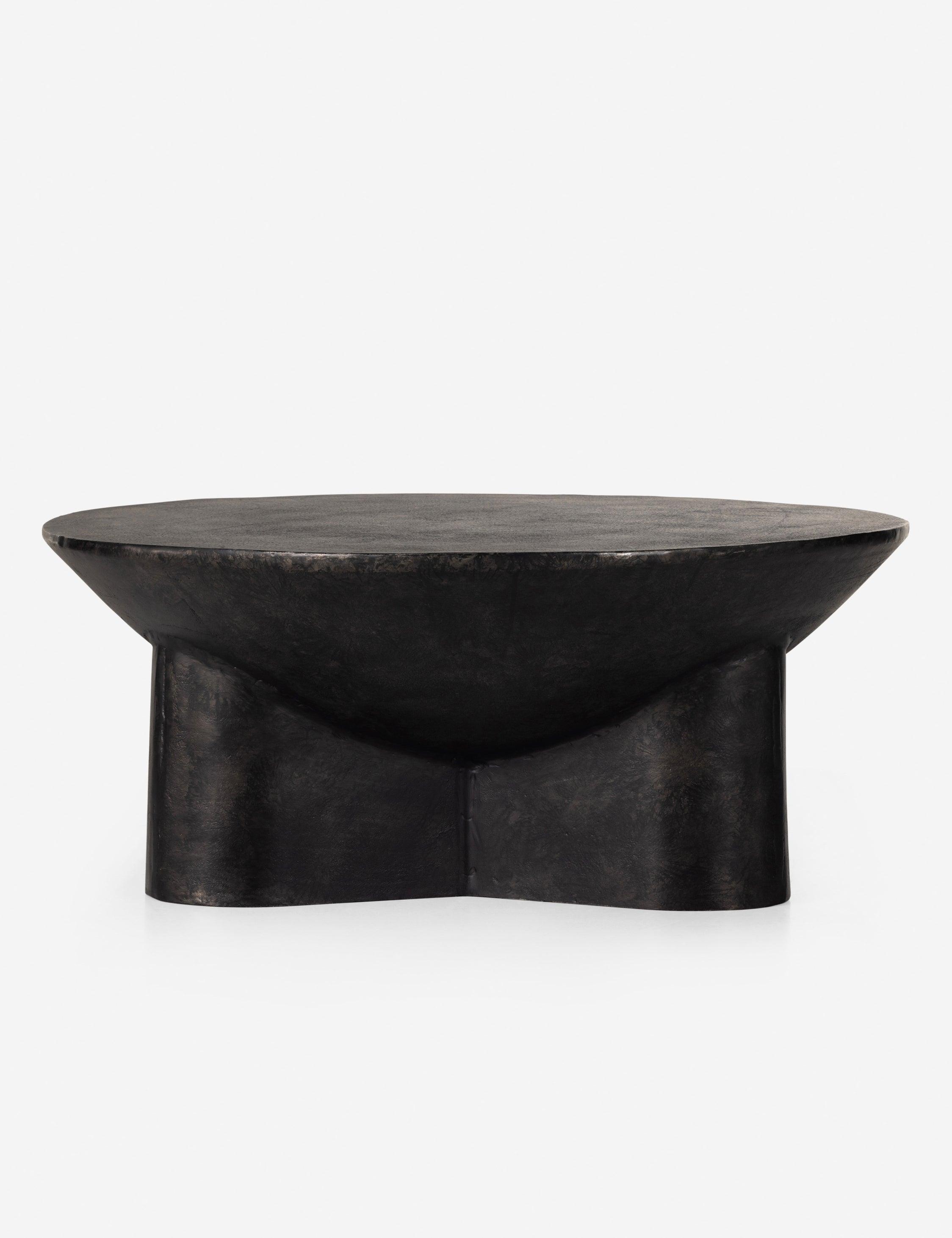 Lagos 36" Raw Black Metal Round Coffee Table