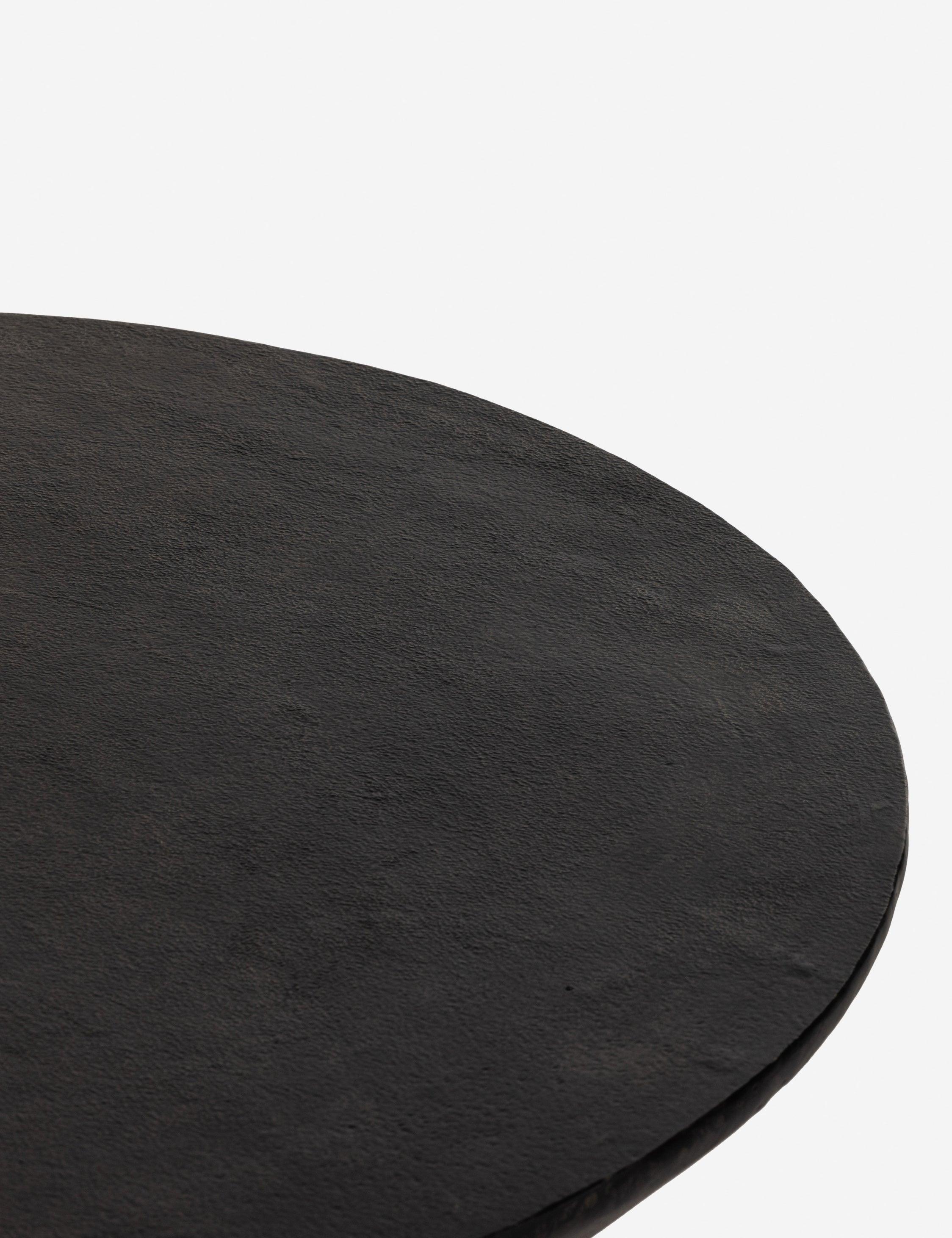 Lagos 36" Raw Black Metal Round Coffee Table