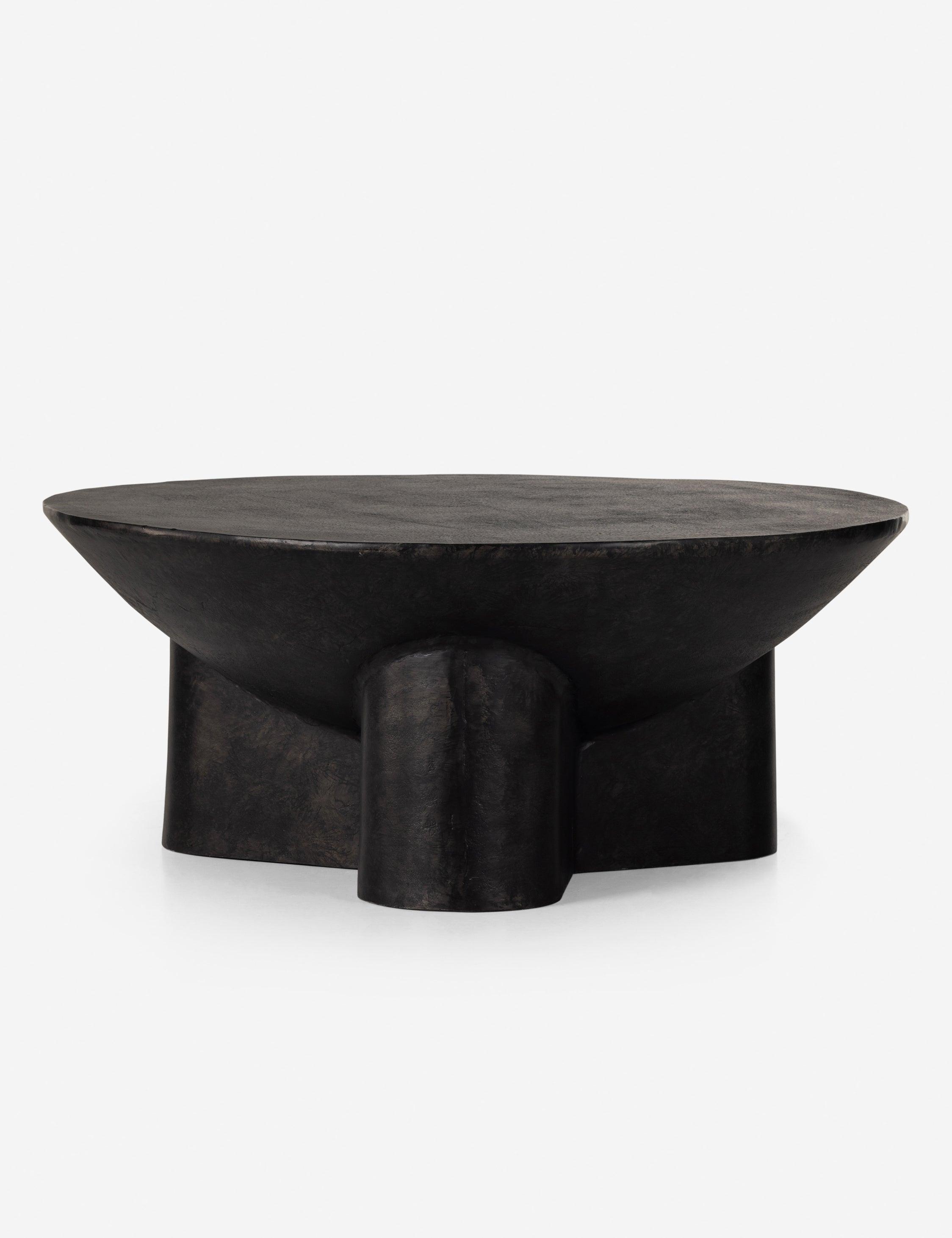 Lagos 36" Raw Black Metal Round Coffee Table