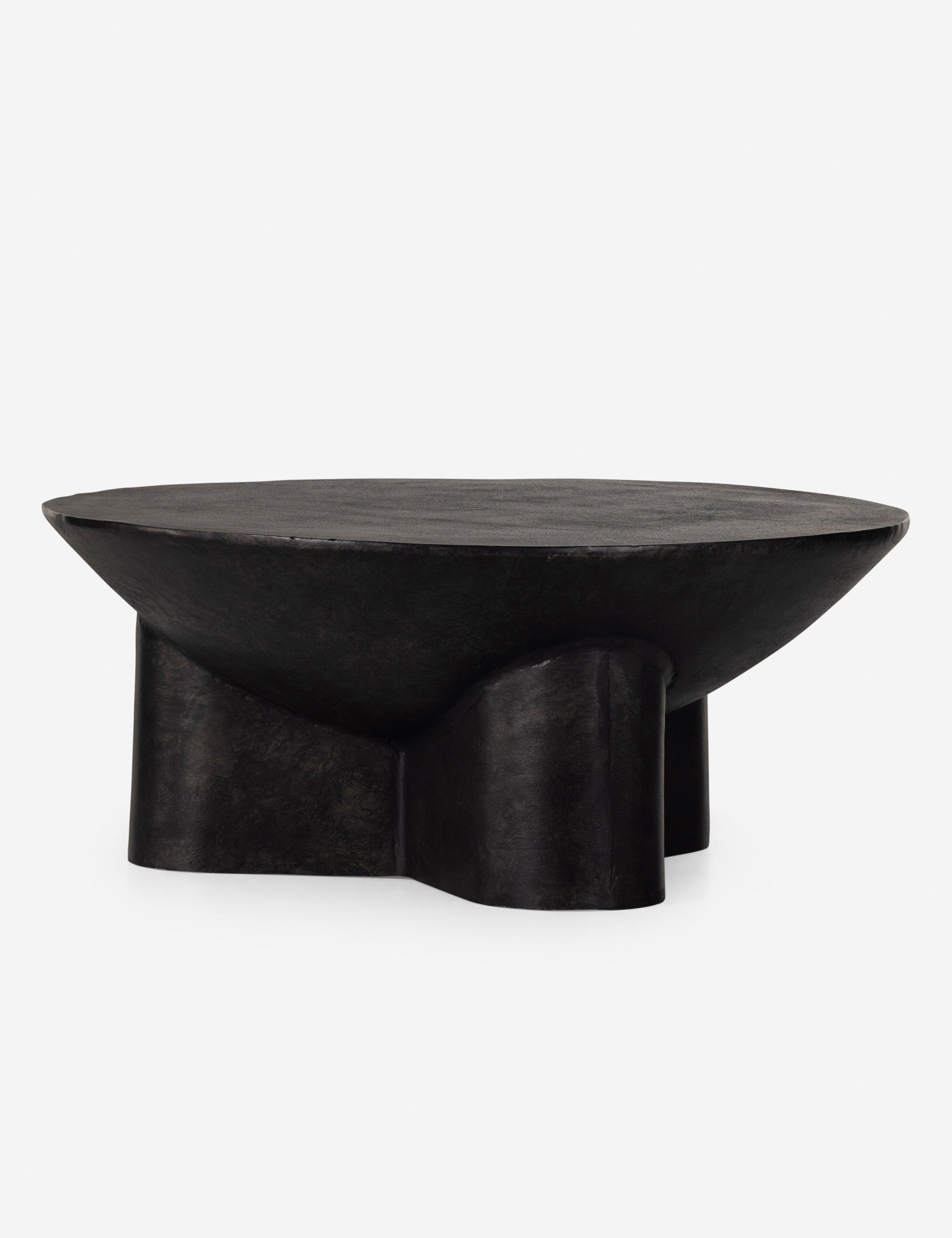 Lagos 36" Raw Black Metal Round Coffee Table