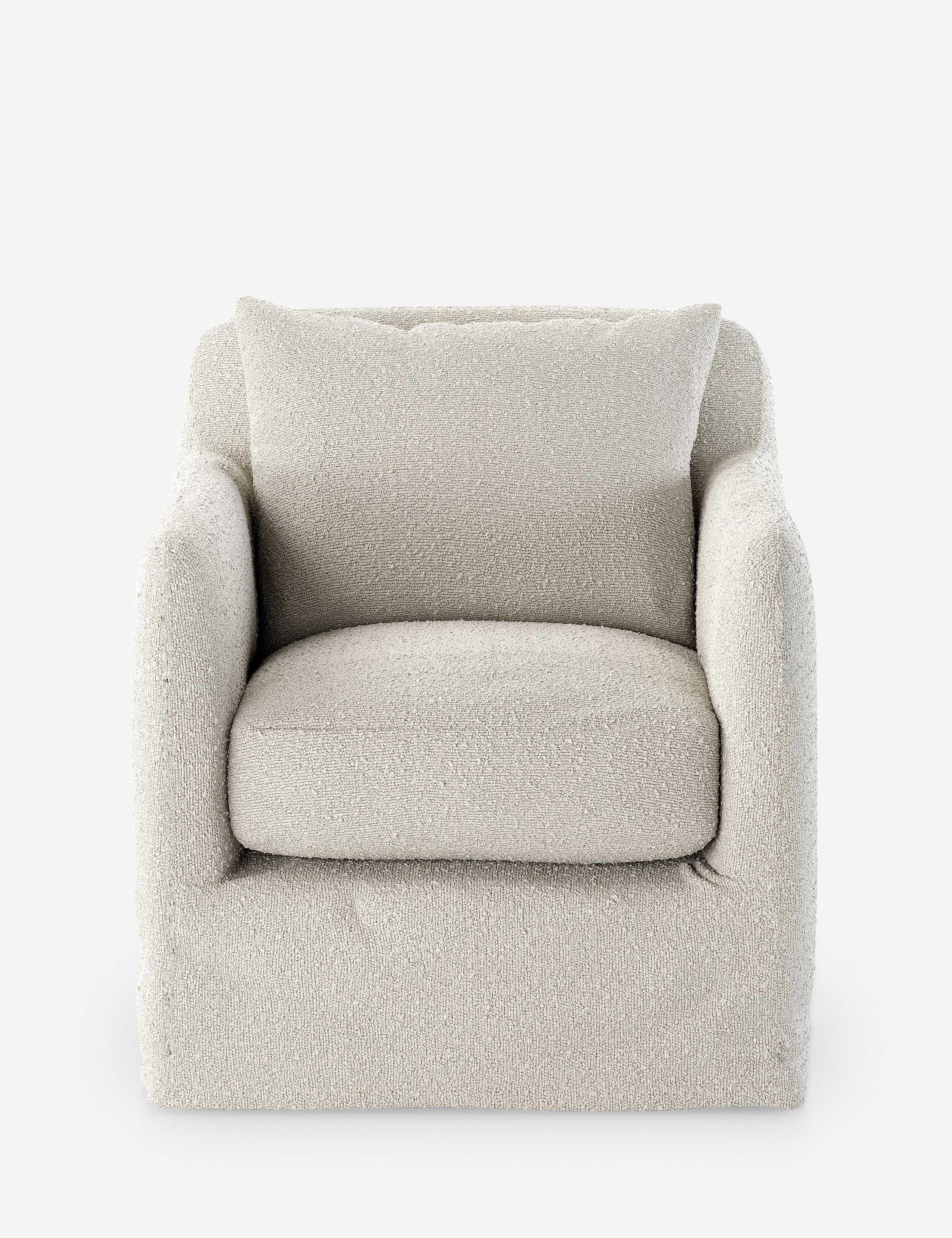 Sakura Indoor / Outdoor Swivel Chair - Cream Boucle