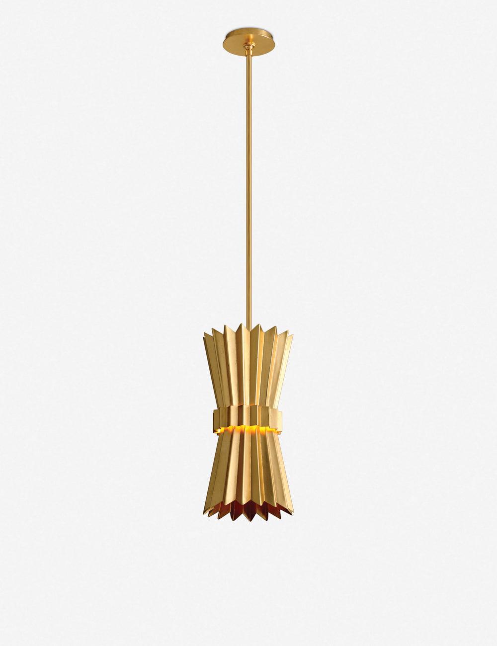 Moxy Art Deco Gold Leaf Angular Pendant Light