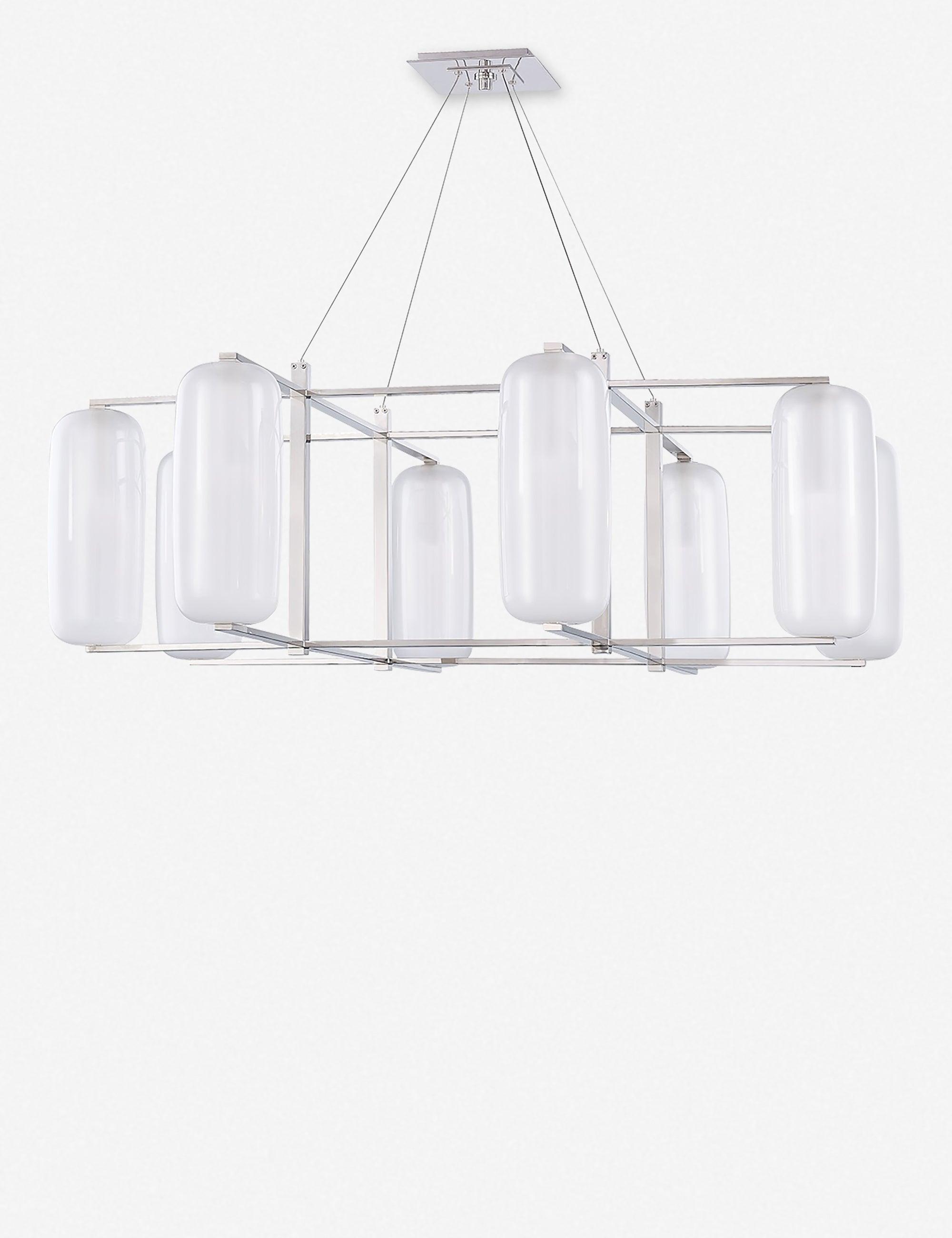 Capsule Crystal Elegance 8-Light Nickel Chandelier