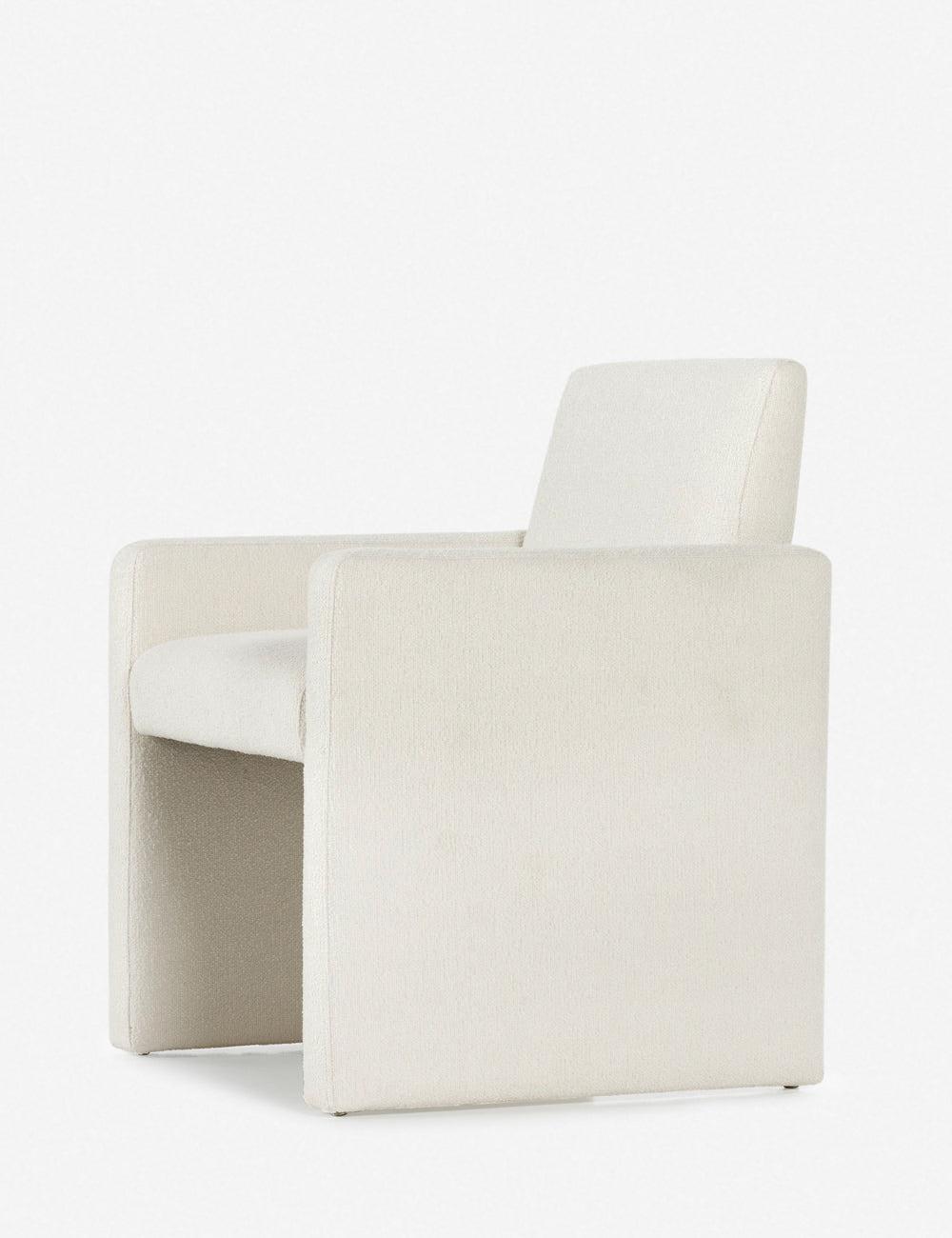 Fayette Cloud Upholstered Wood Arm Chair in White