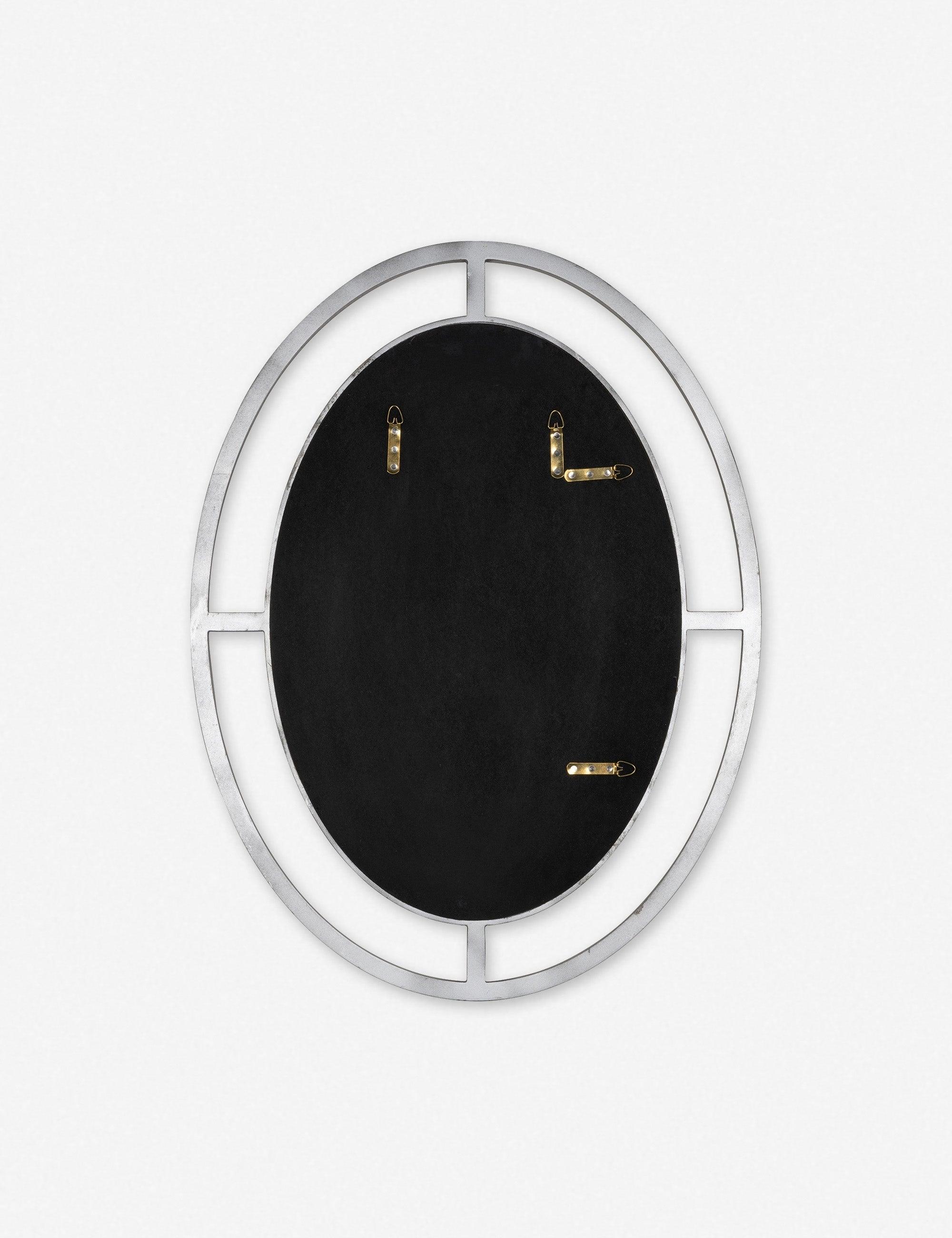 Elegant Oval 40.5'' Wall Mirror with Silver and Gold Finish