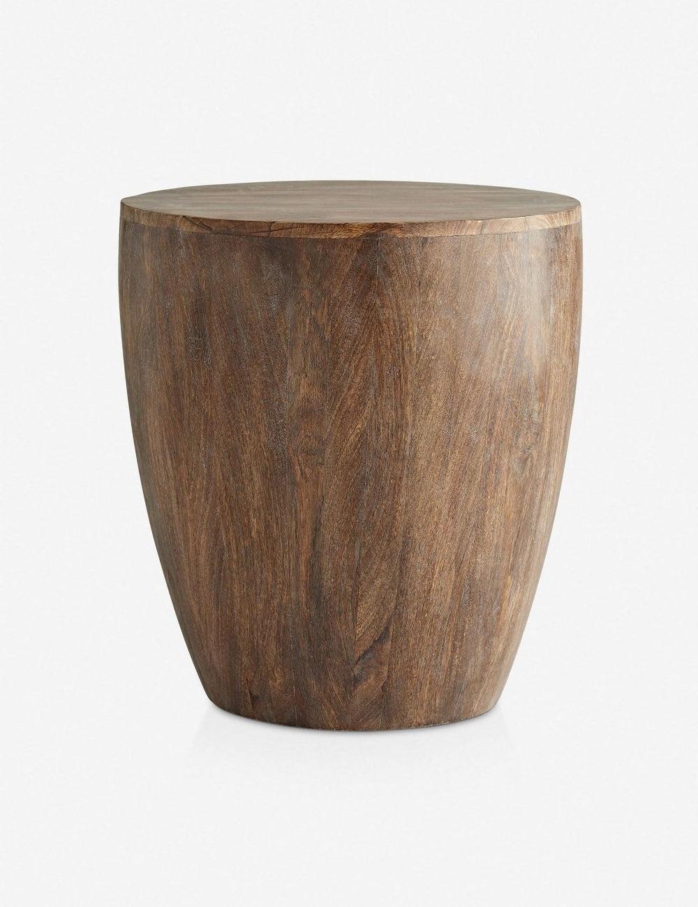 Jacob 32.5'' Round Wood Paneled Drum Side Table