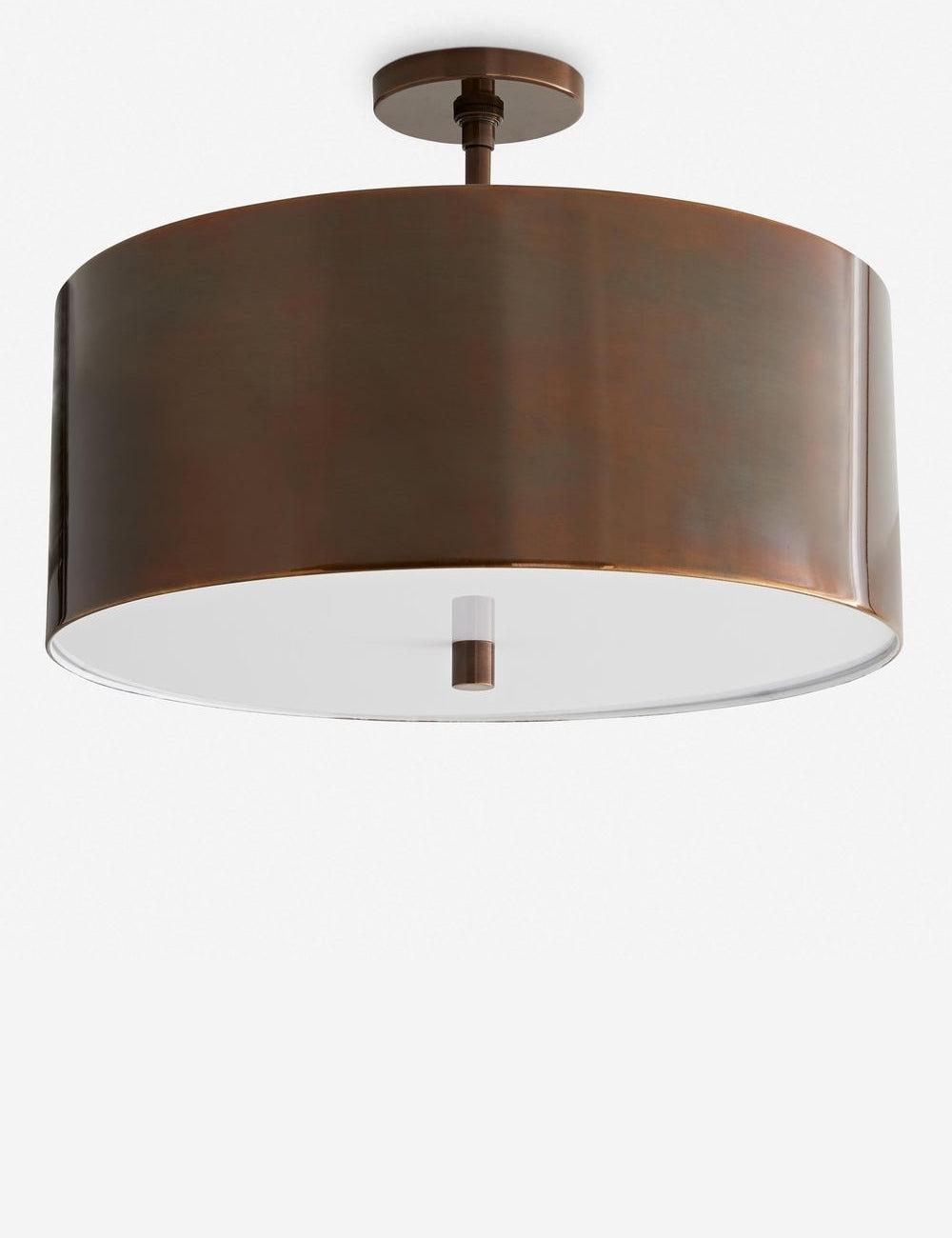 Heritage Brass 19.5" Drum Semi-Flush Mount with Acrylic Diffuser