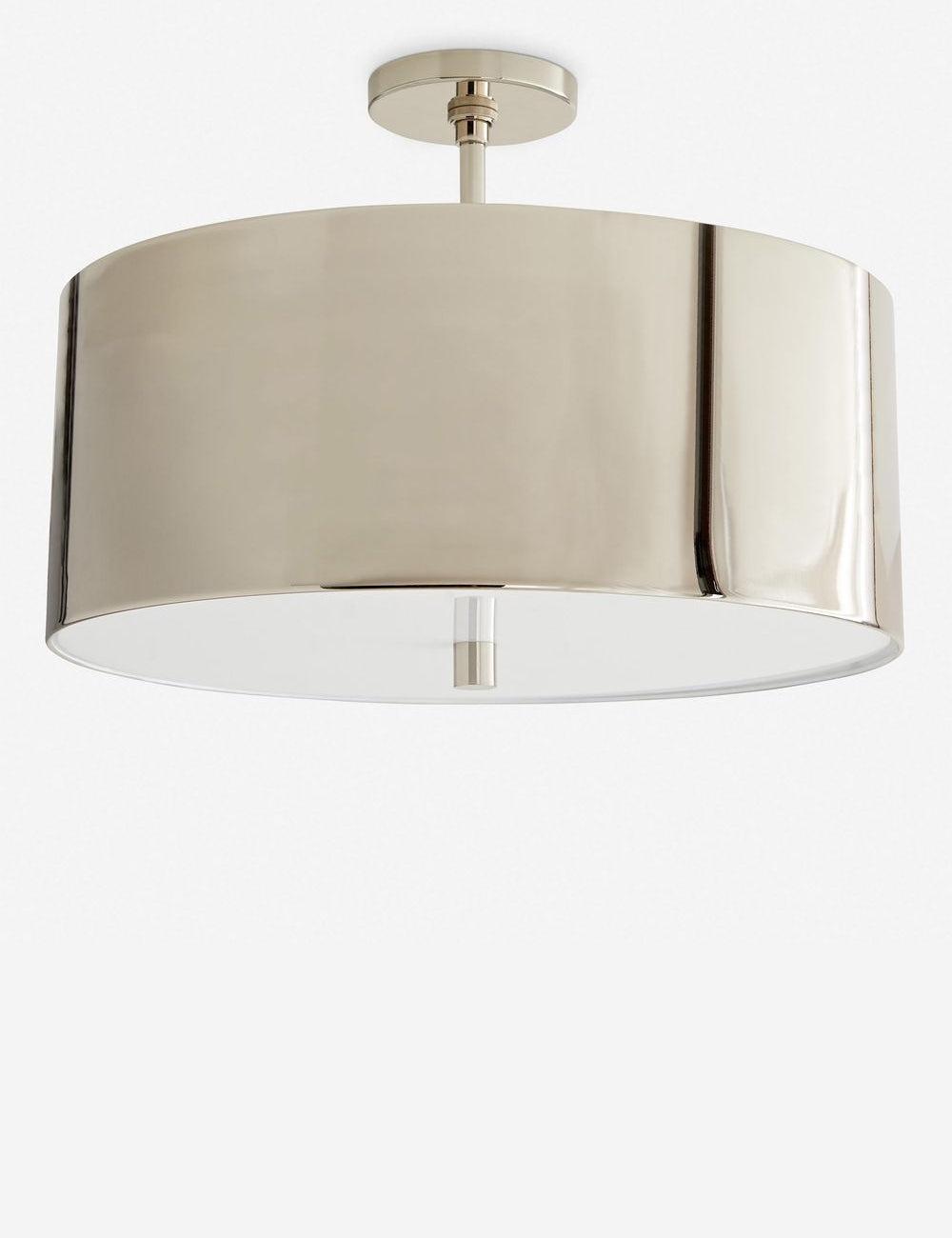 Tarbell Polished Nickel Acrylic Semi-Flush Mount Ceiling Light