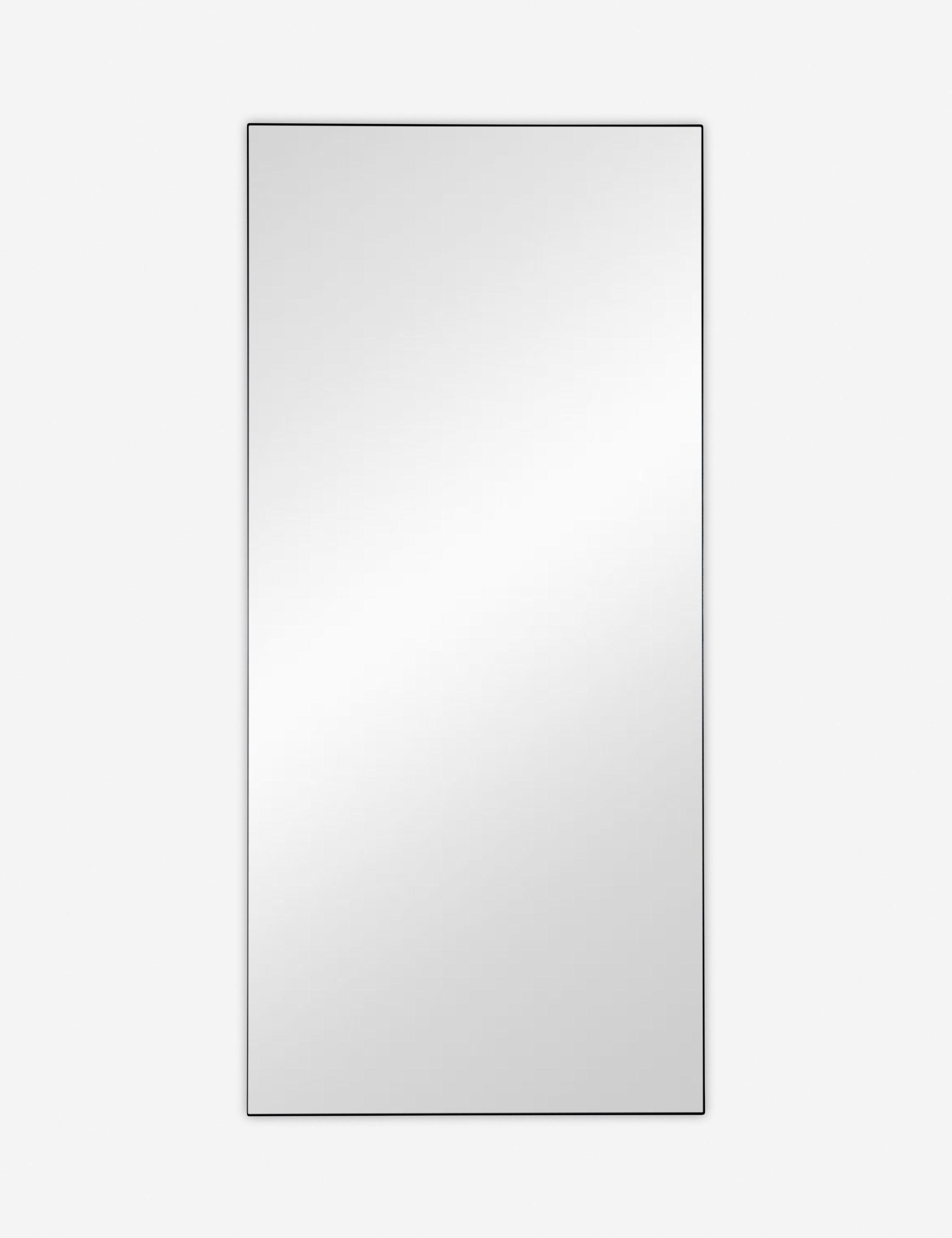 Elegant Full-Length Rectangular Mirror in Silver and Gold