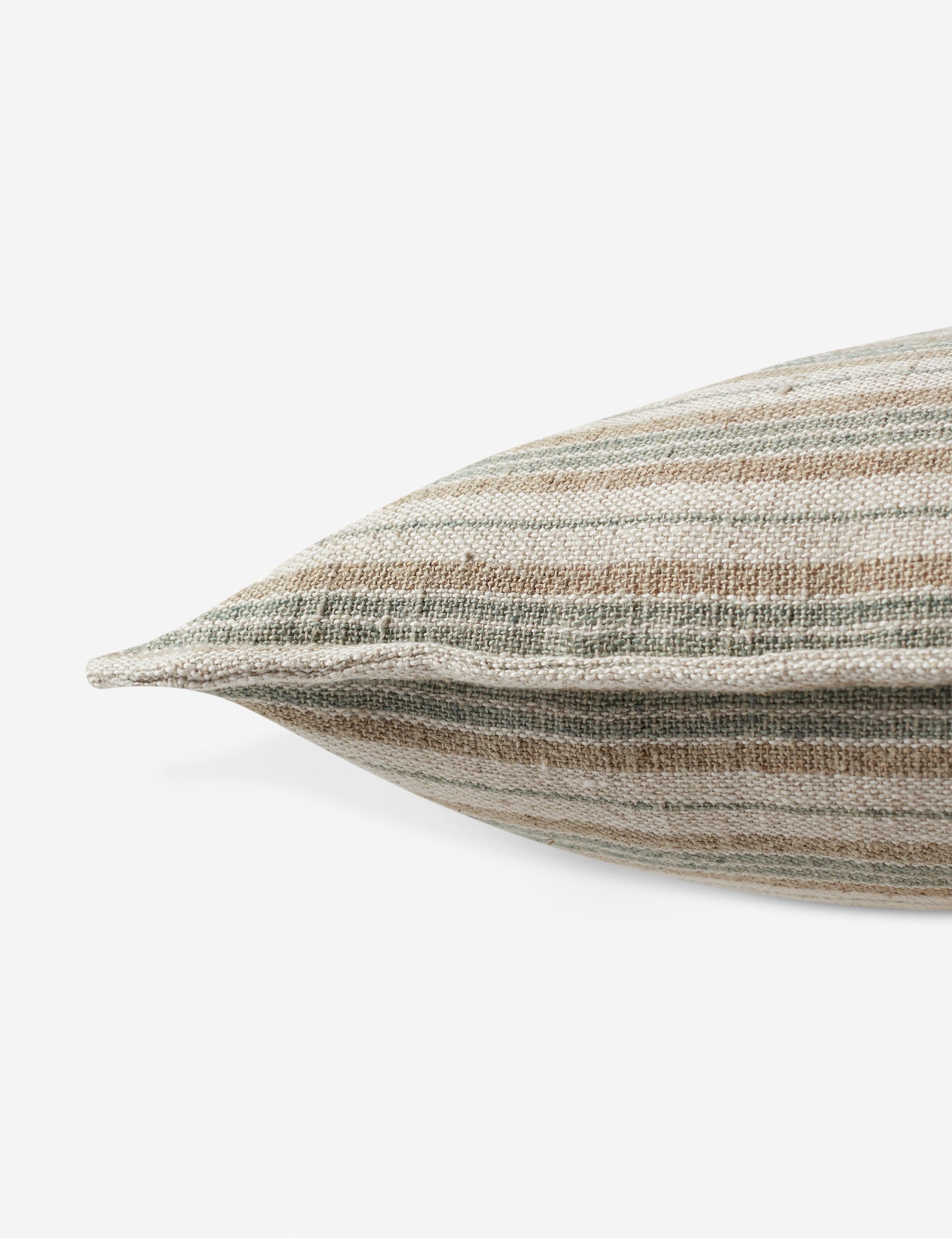 Baptiste Linen Pillow - Cream and Mint / Square / Polyester