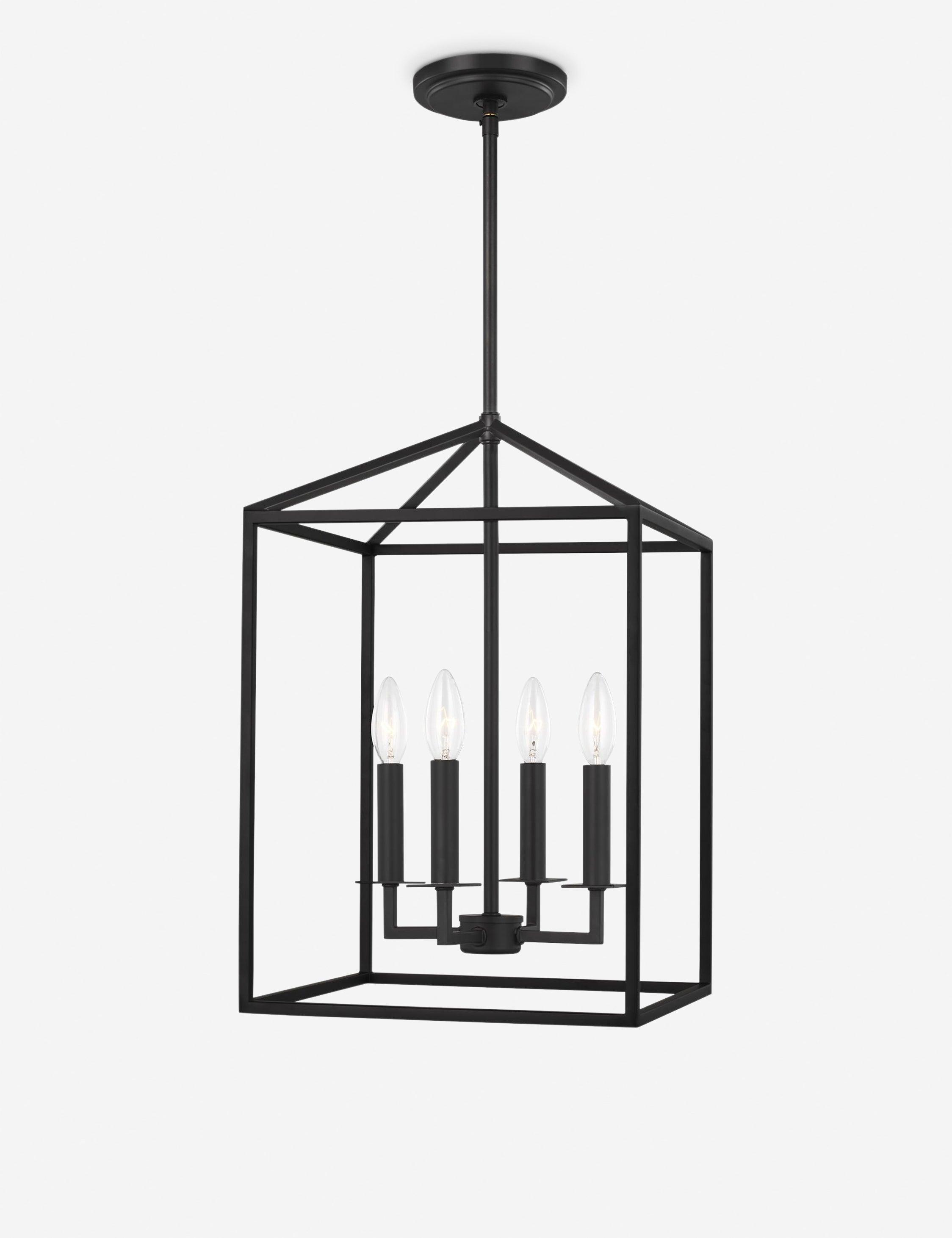 Midnight Black 4-Light Indoor/Outdoor Lantern Pendant