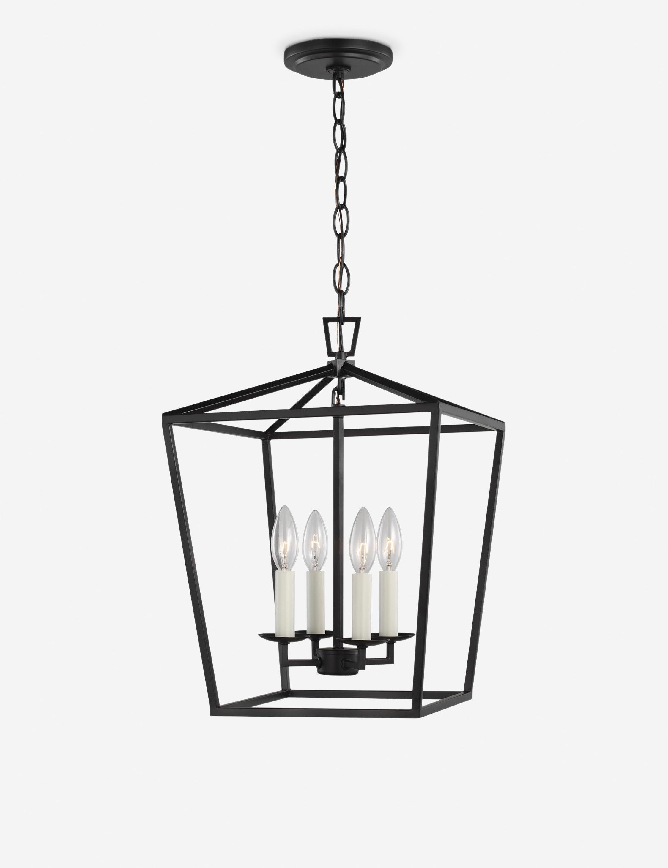 Midnight Black Aluminum 4-Light Farmhouse Pendant