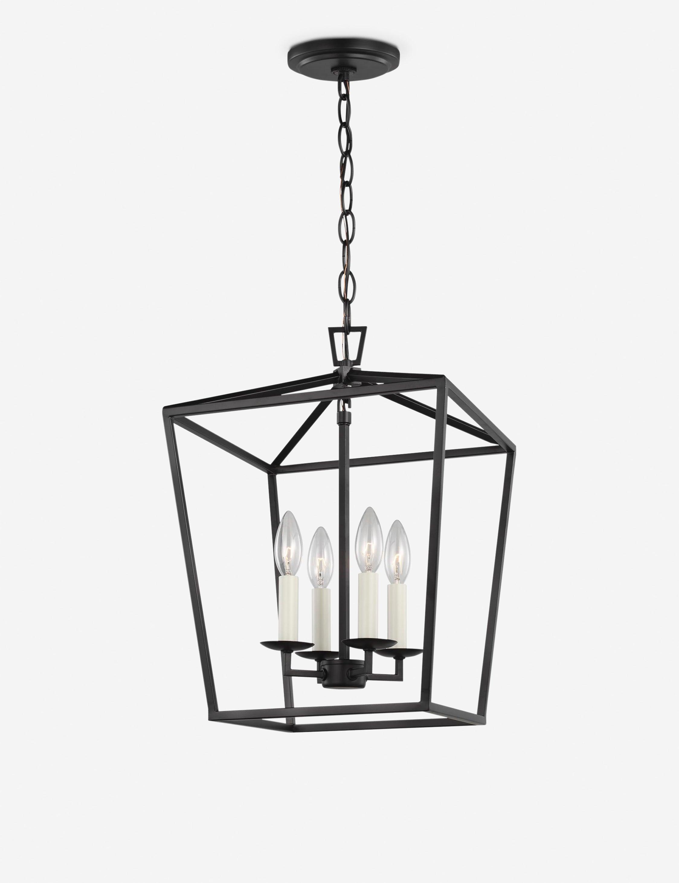 Midnight Black Aluminum 4-Light Farmhouse Pendant