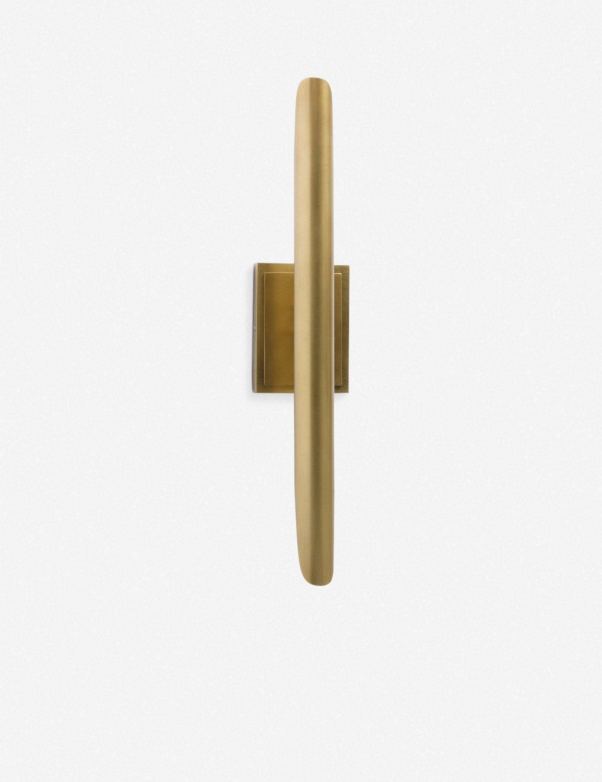 Mid-Century Modern Natural Brass Dual-Light Dimmable Sconce