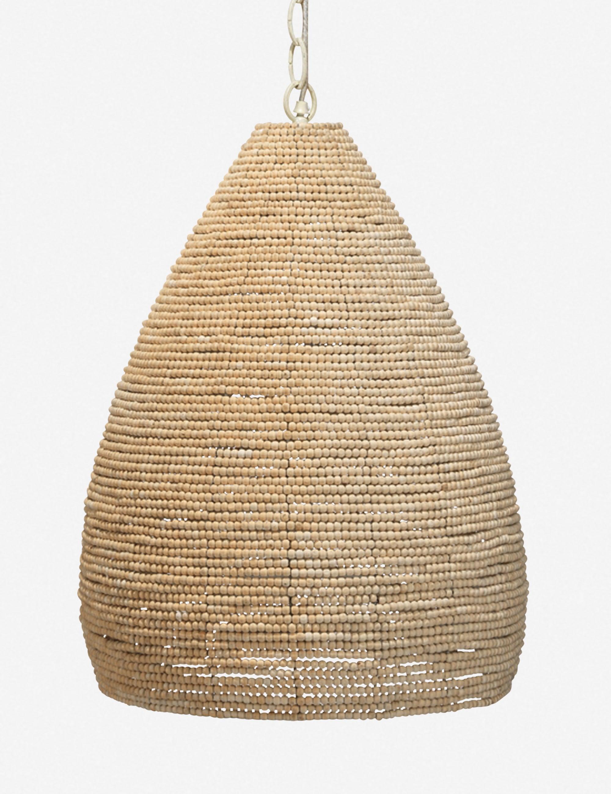 Karlene Off-White Beaded Large Pendant Light with Artisanal Design