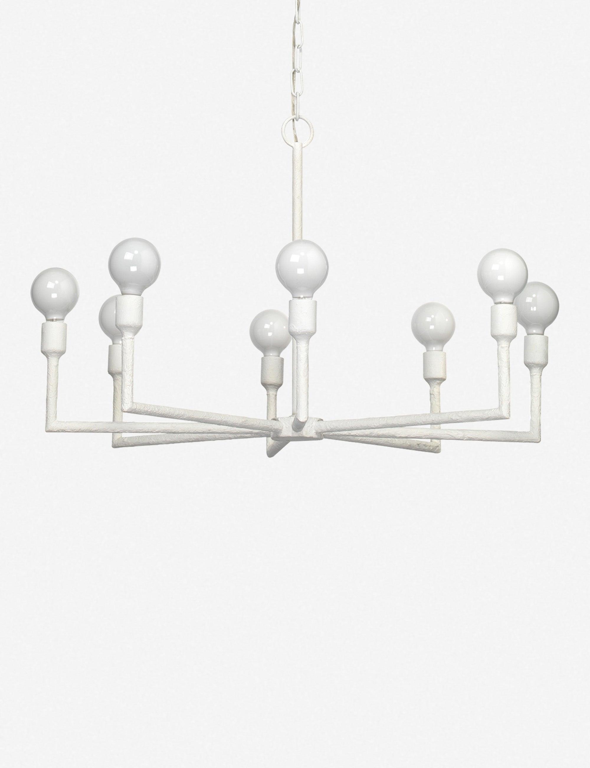 Jamie Young Park 8-Light White Gesso Modern Chandelier