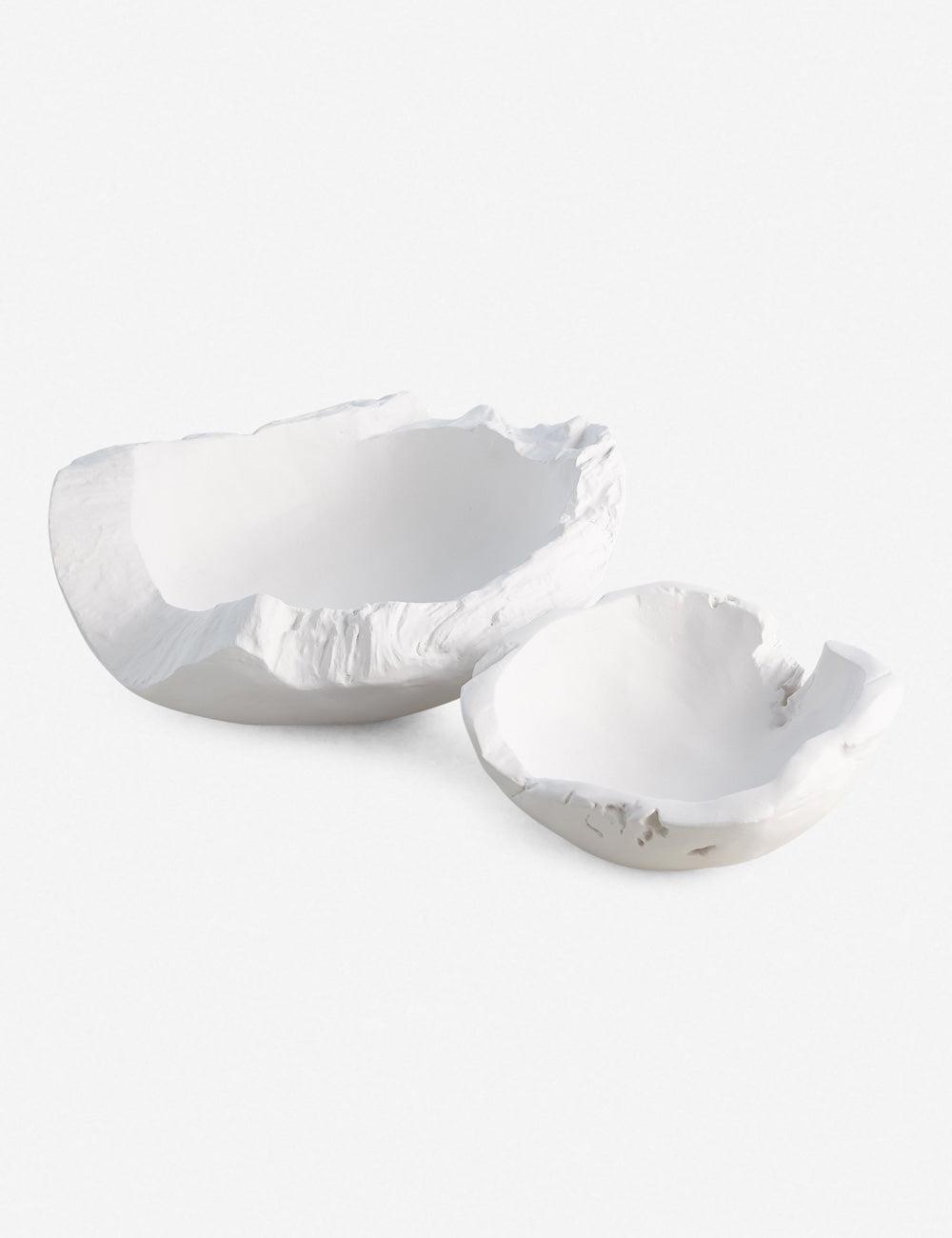 Matte White Vintage-Inspired Handcrafted Ceramic Decorative Bowl