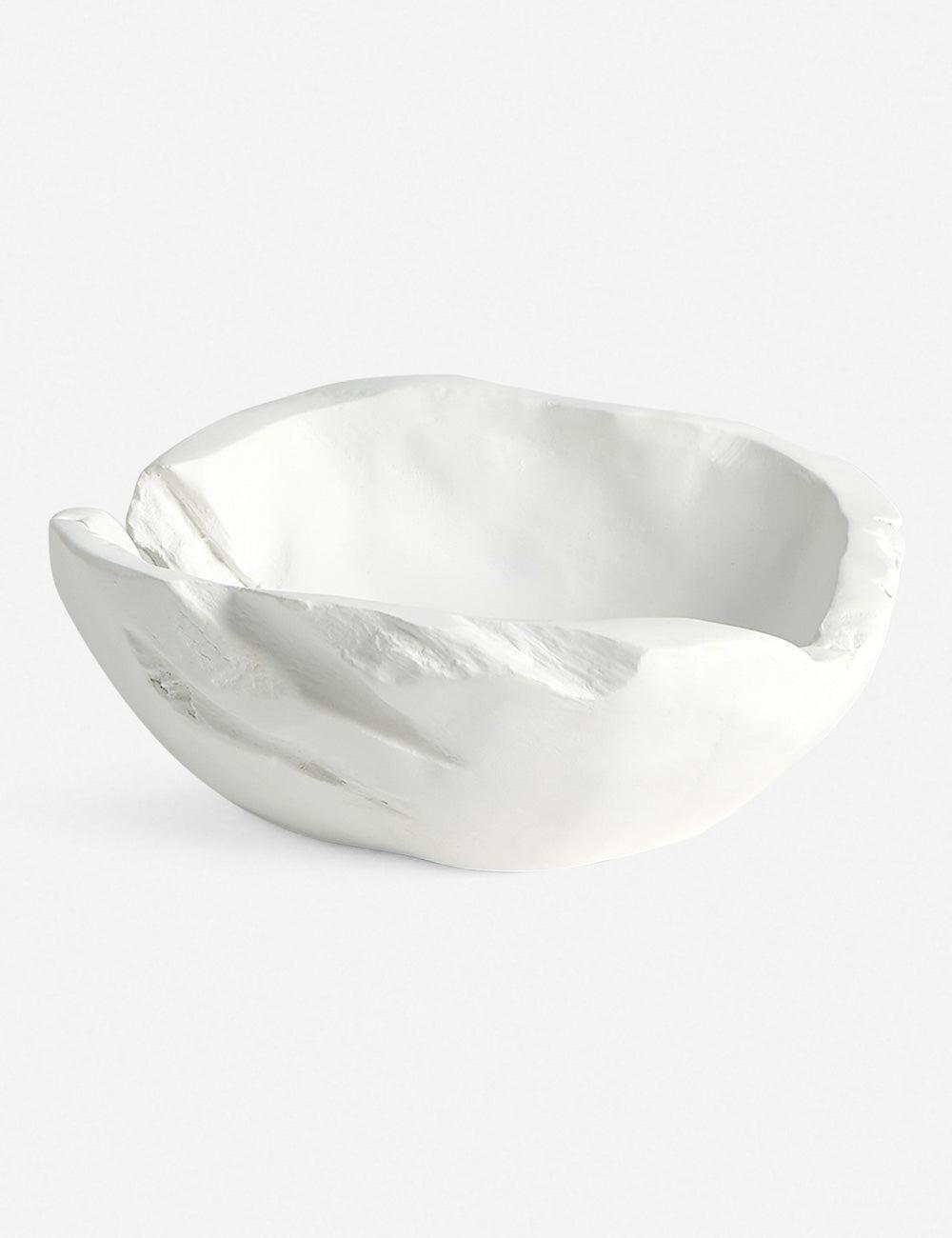 Matte White Vintage-Inspired Handcrafted Ceramic Decorative Bowl