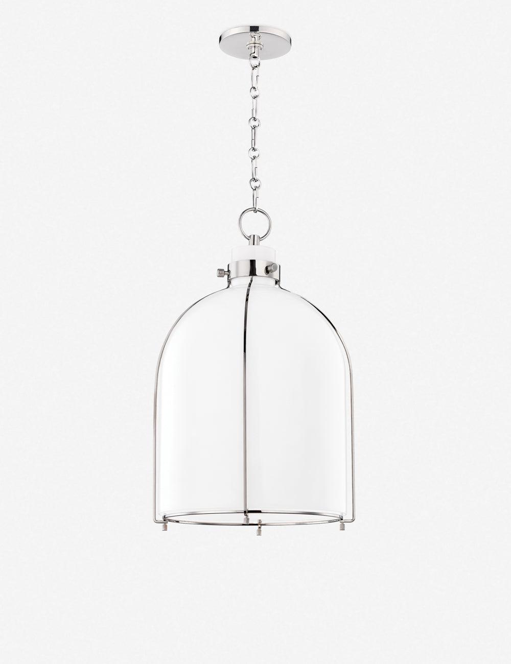 Sybil Pendant Light - Opal / Curved / Polished Nickel