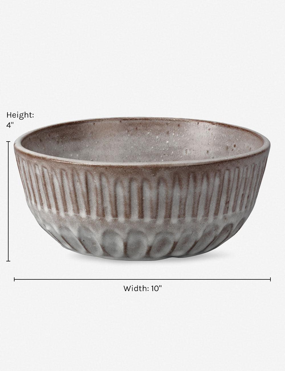 Handcrafted Ceramic Cradle Decorative Bowl, 10" Grey Ombre