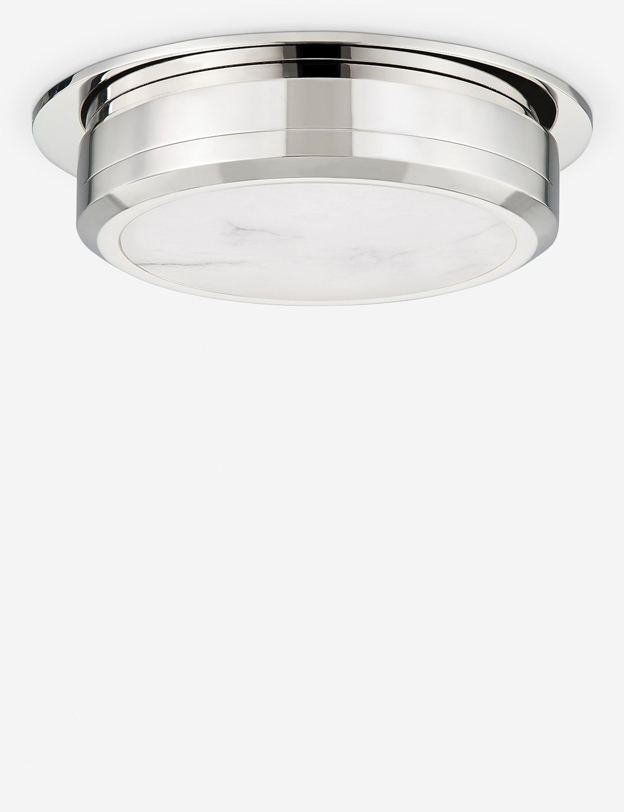 Rishi Medium Polished Nickel Spanish Alabaster Flush Mount Light