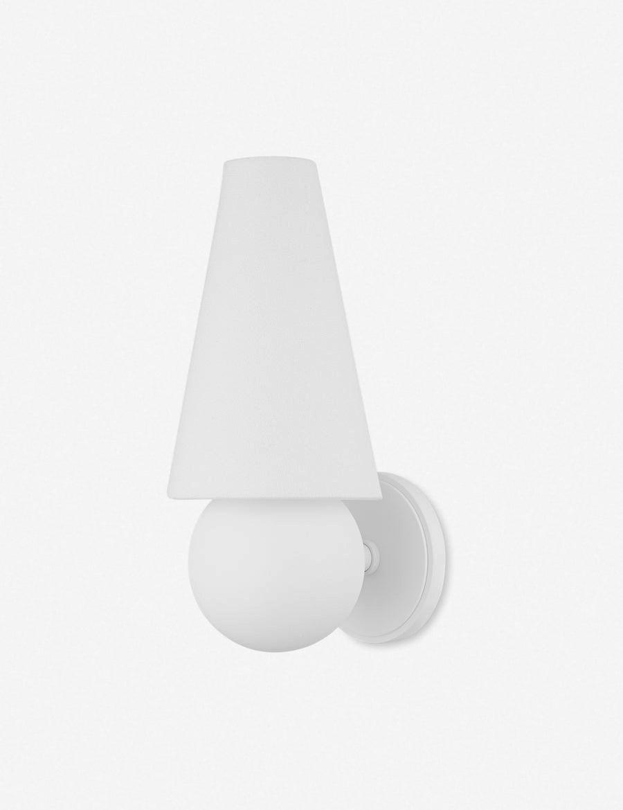 Elegant White Linen Tapered Shade Dimmable Wall Sconce